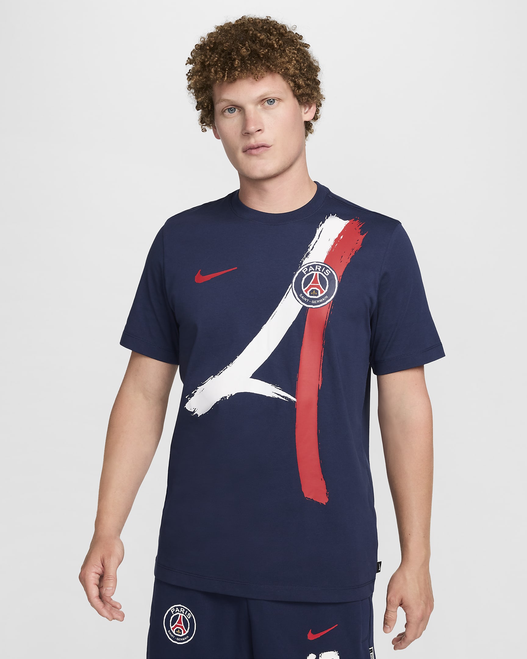 Paris Saint-Germain 客場男款 Nike 足球 T 恤 - Midnight Navy