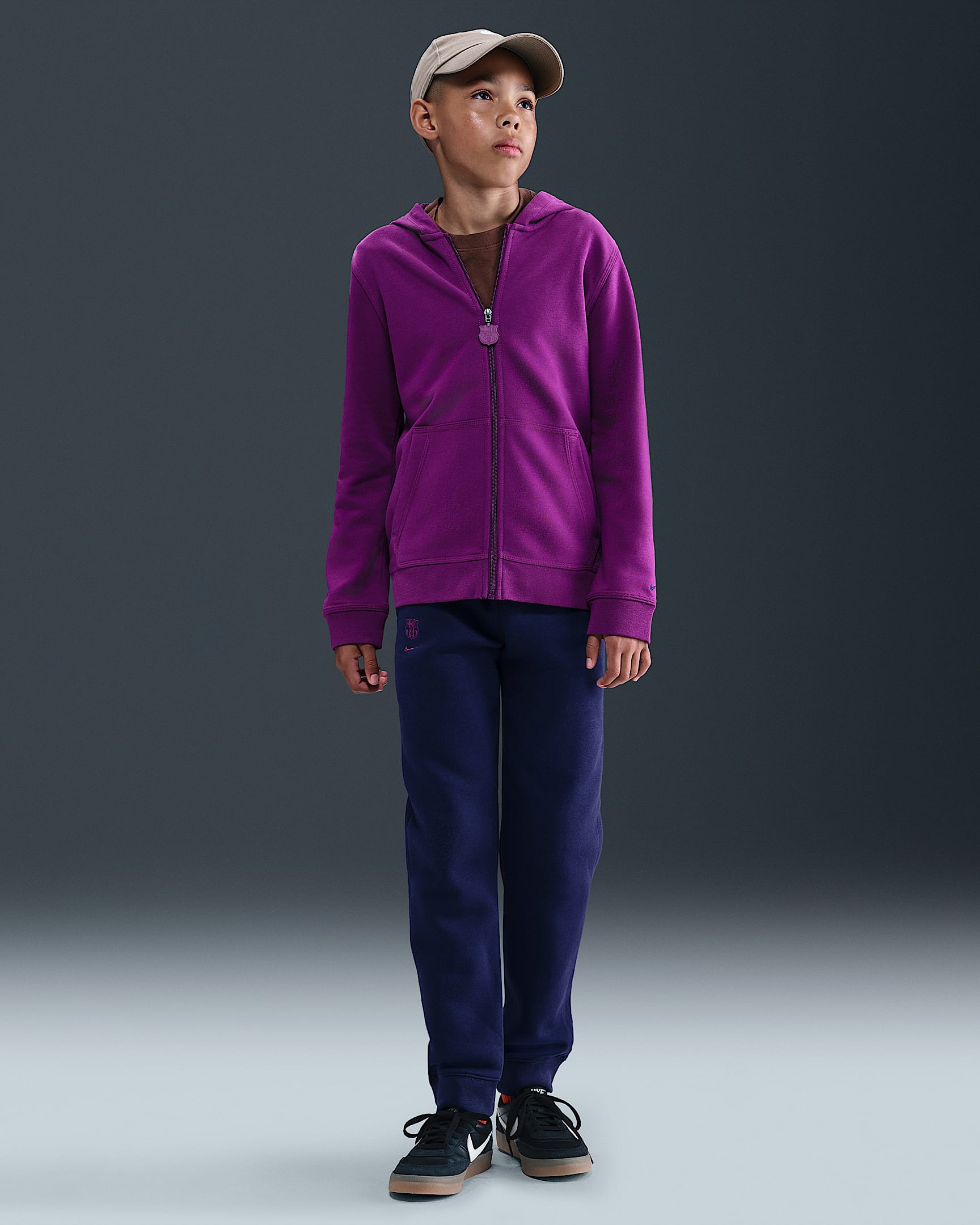 FC Barcelona Club Jogger de fútbol de tejido Fleece Nike - Niño - Imperial Purple/Bright Grape