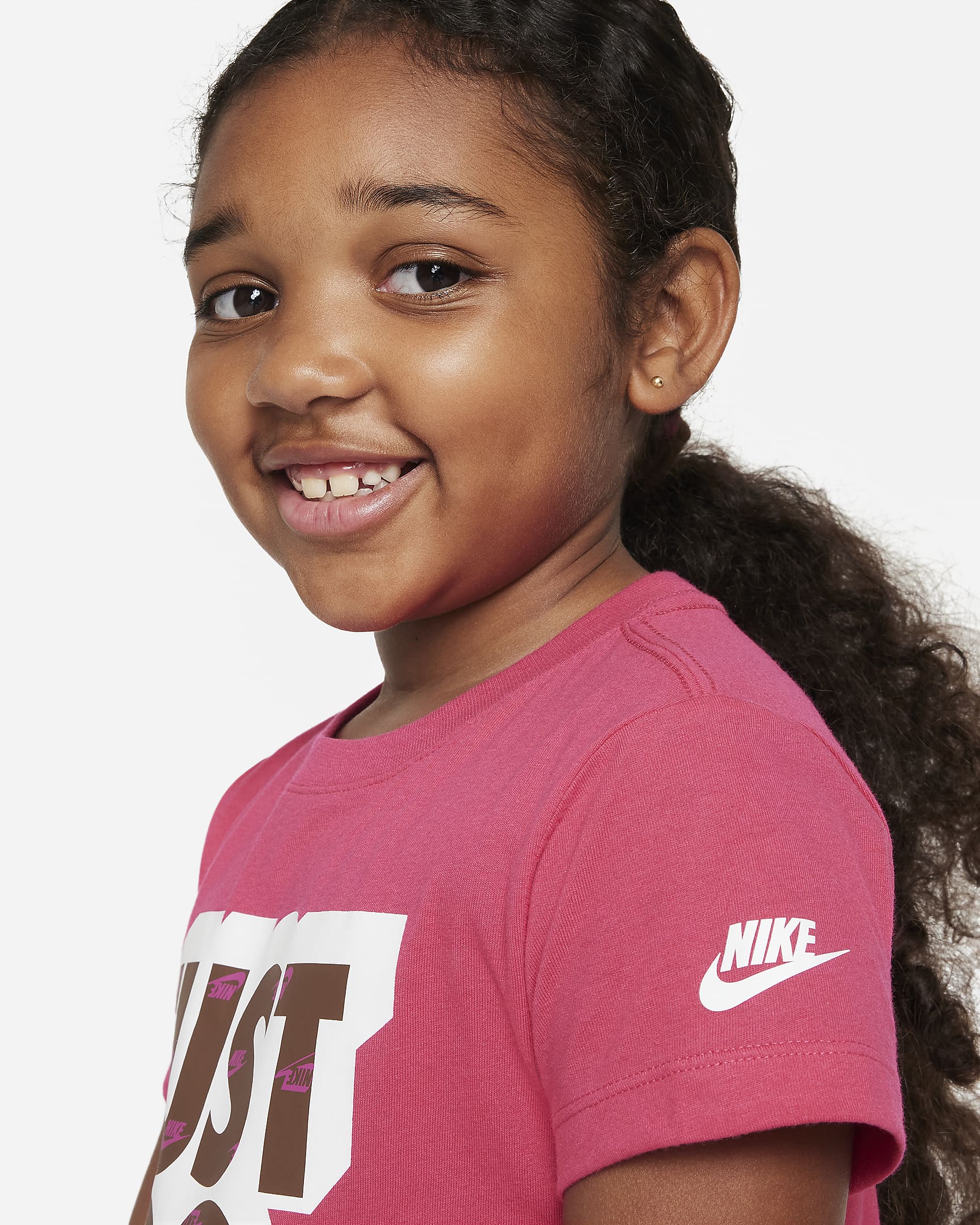 Nike Relaxed Tee and Scrunchie Set Little Kids 2-Piece Set - Fireberry