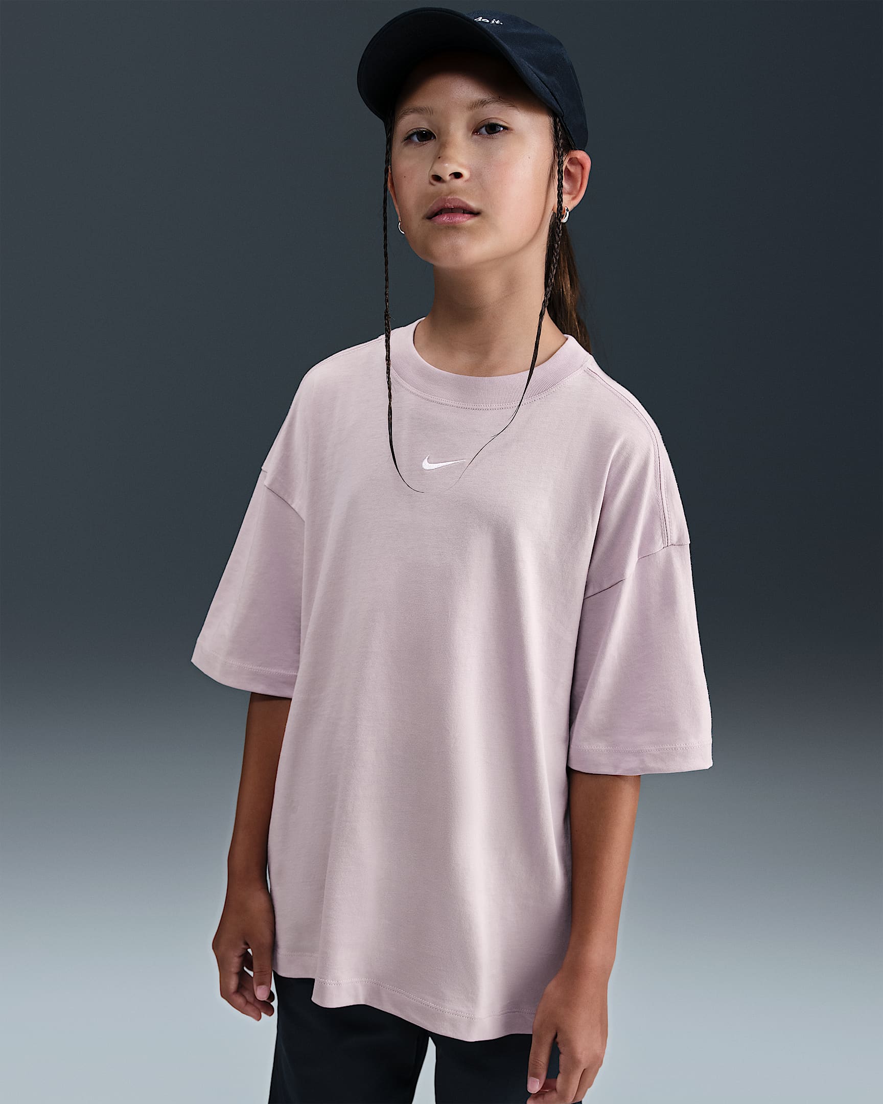 Nike Sportswear Older Kids' (Girls') Oversized T-Shirt - Platinum Violet