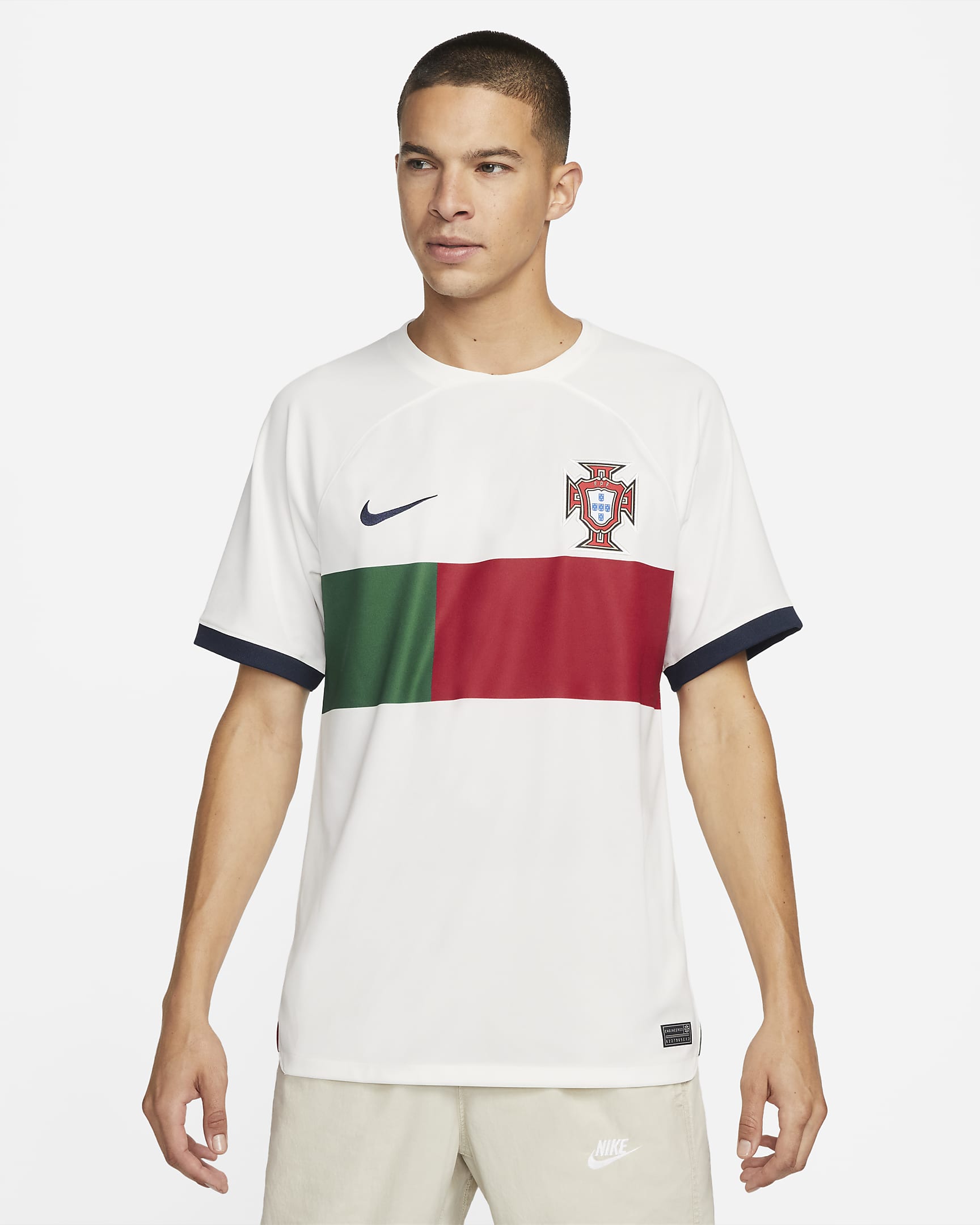 Portugal 2022/23 Stadium Away Men's Nike Dri-FIT Football Shirt - Sail/Obsidian/Obsidian