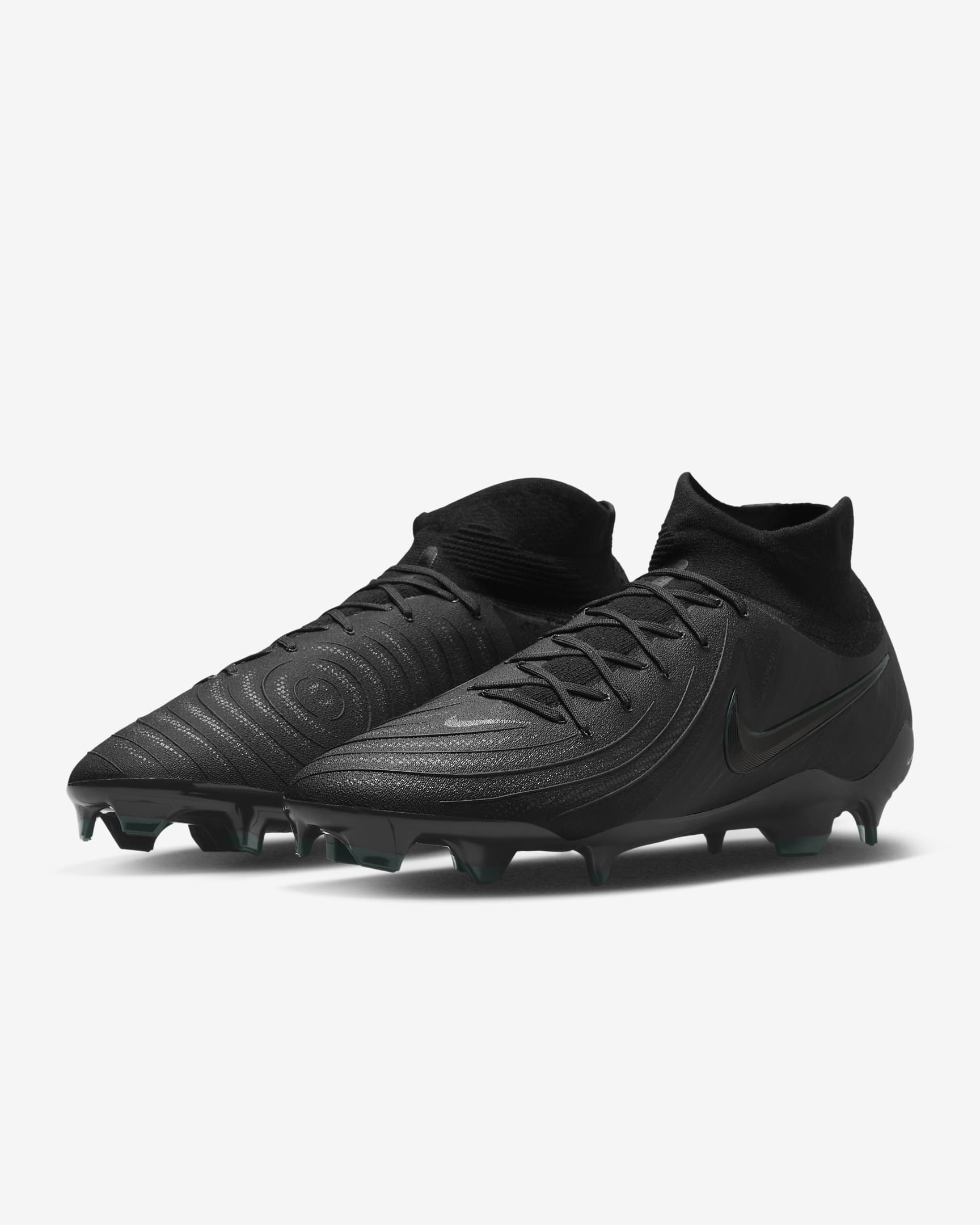 Chaussure de foot montante à crampons pour terrains secs - Noir/Deep Jungle/Noir