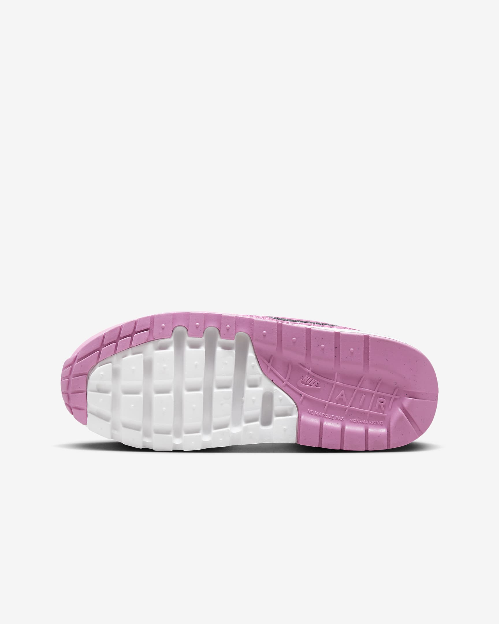 Nike Air Max 1 sko til store barn - Hvit/Pink Foam/Playful Pink