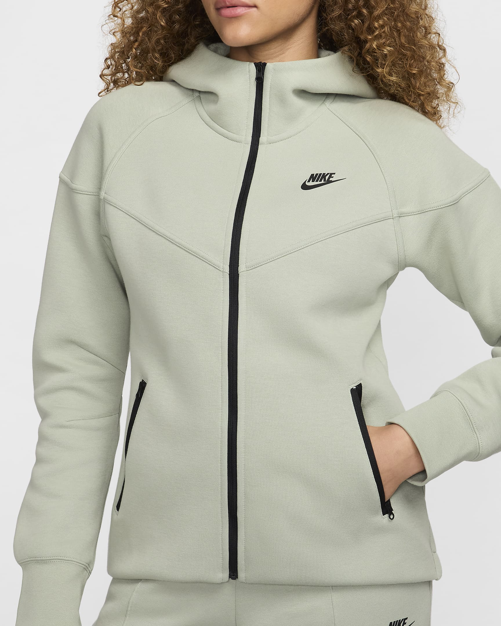 Sweat à capuche et zip Nike Sportswear Tech Fleece Windrunner pour femme - Jade Horizon/Noir