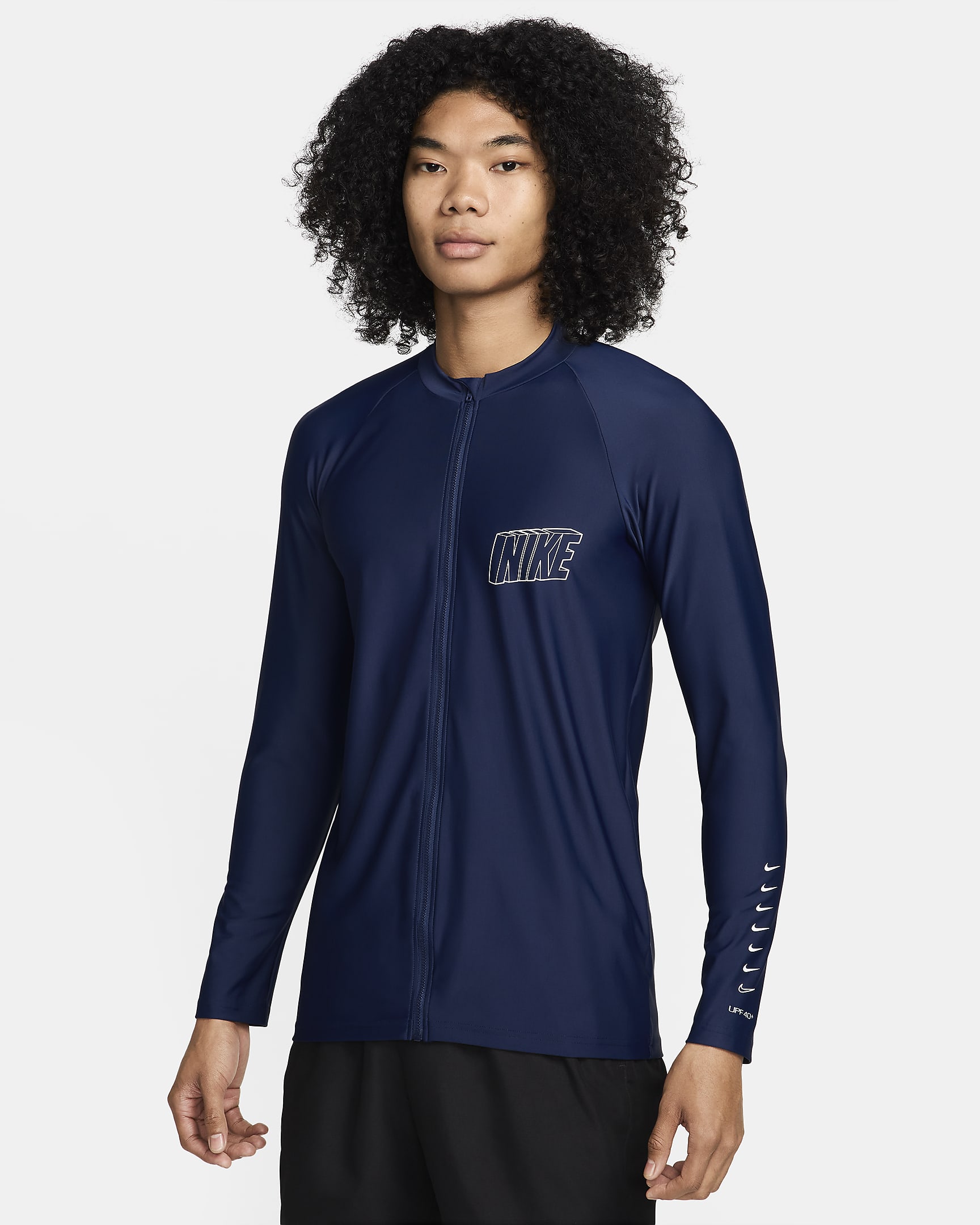 Nike Swim 3-D Men's Long-Sleeve Full-Zip Hydroguard. Nike.com