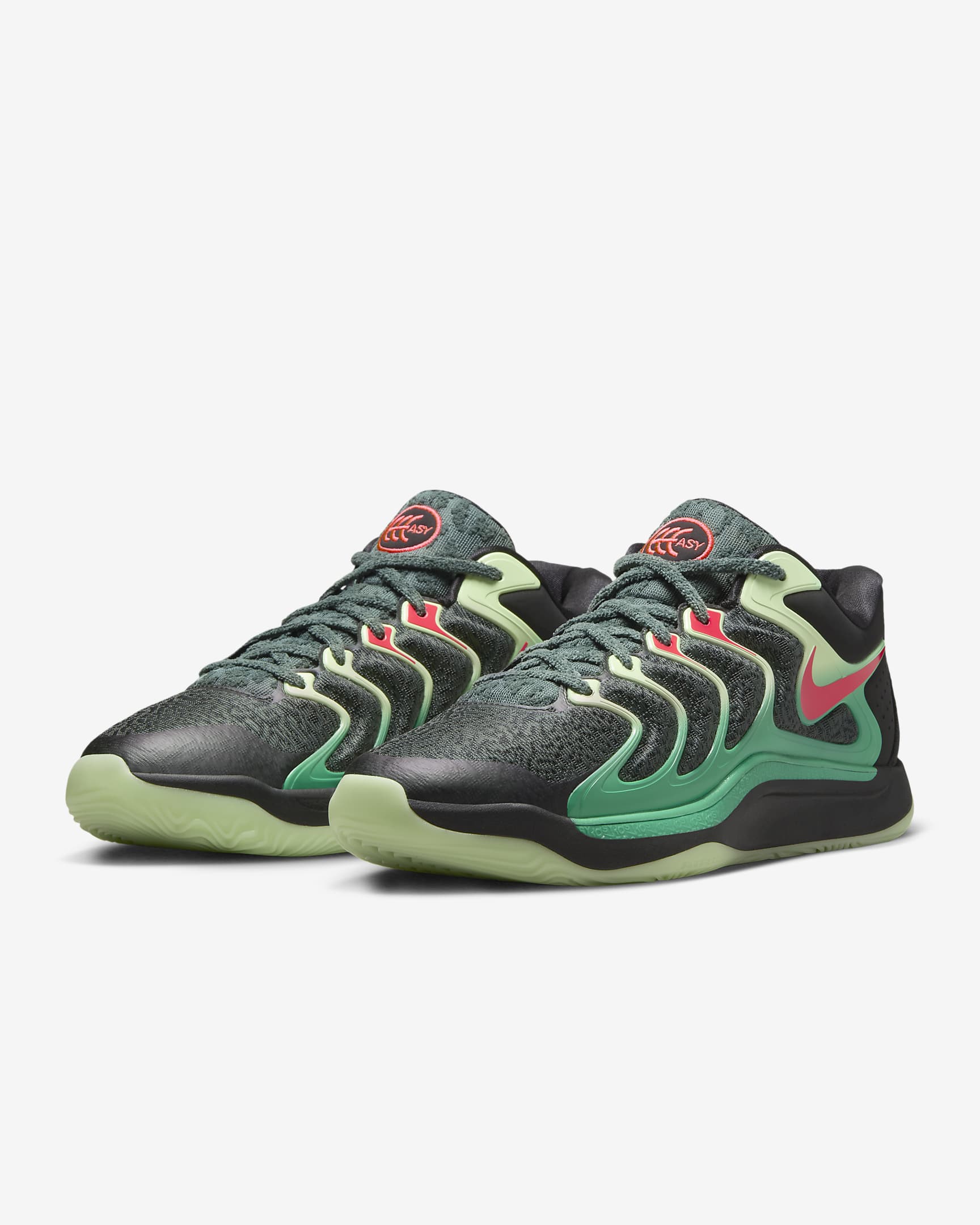 KD17 Basketball Shoes - Black/Vintage Green/Night Forest/Bright Crimson