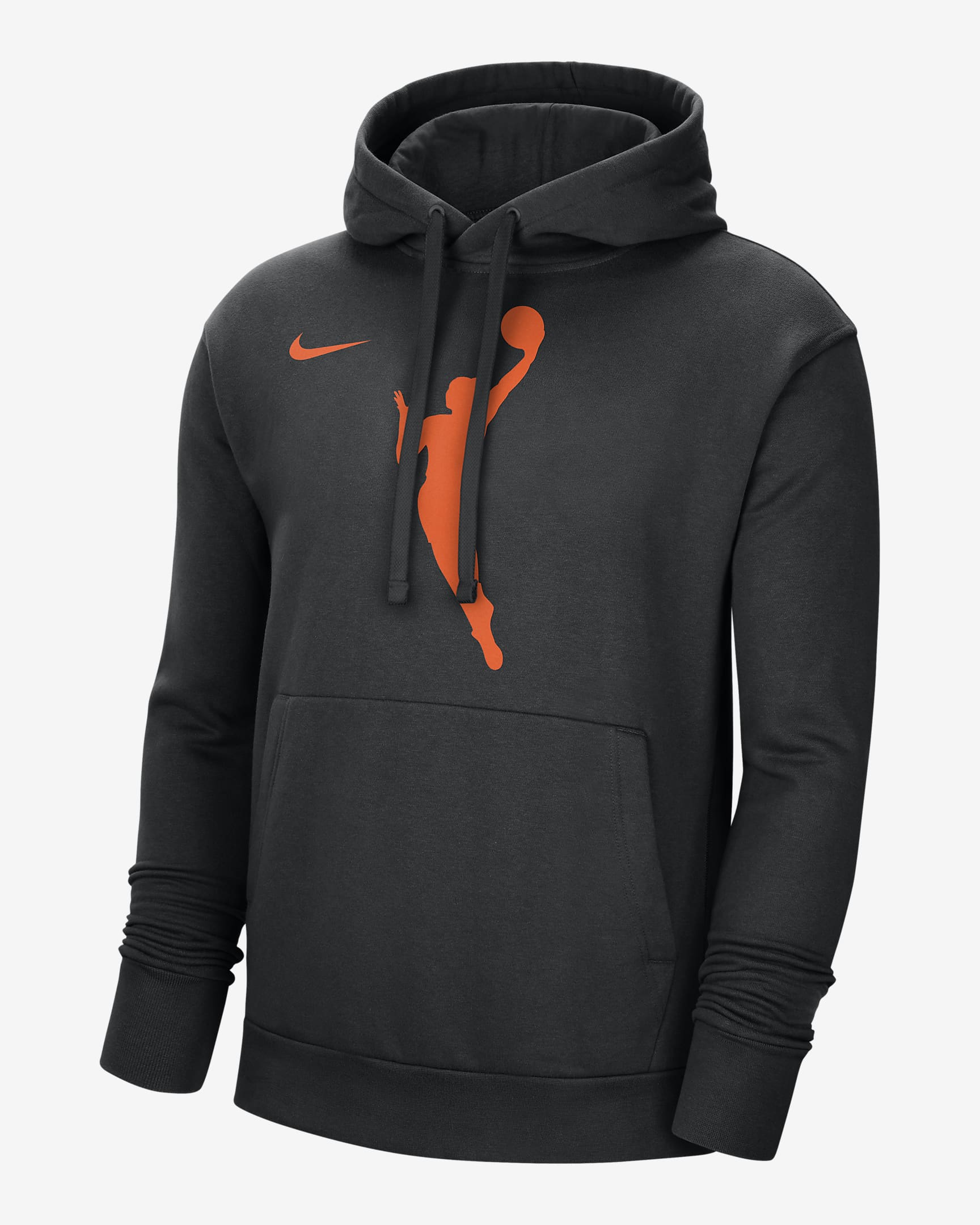 WNBA Men's Nike Fleece Pullover Hoodie - Black/Brilliant Orange