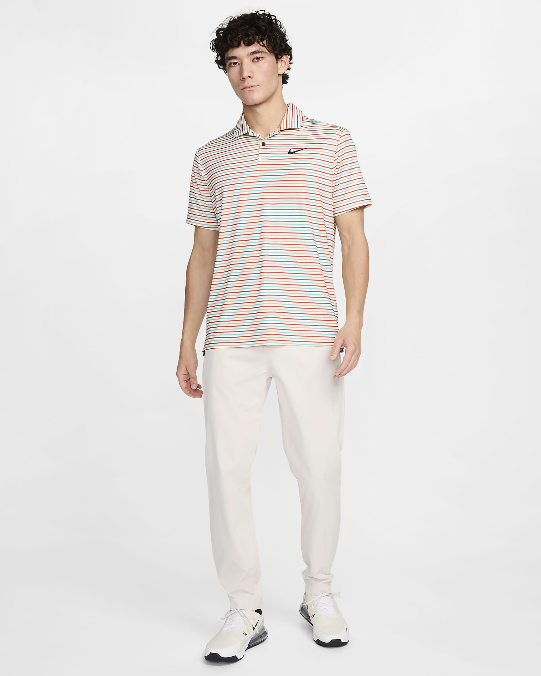 Nike Tour Men's Dri-FIT Striped Golf Polo - Coconut Milk