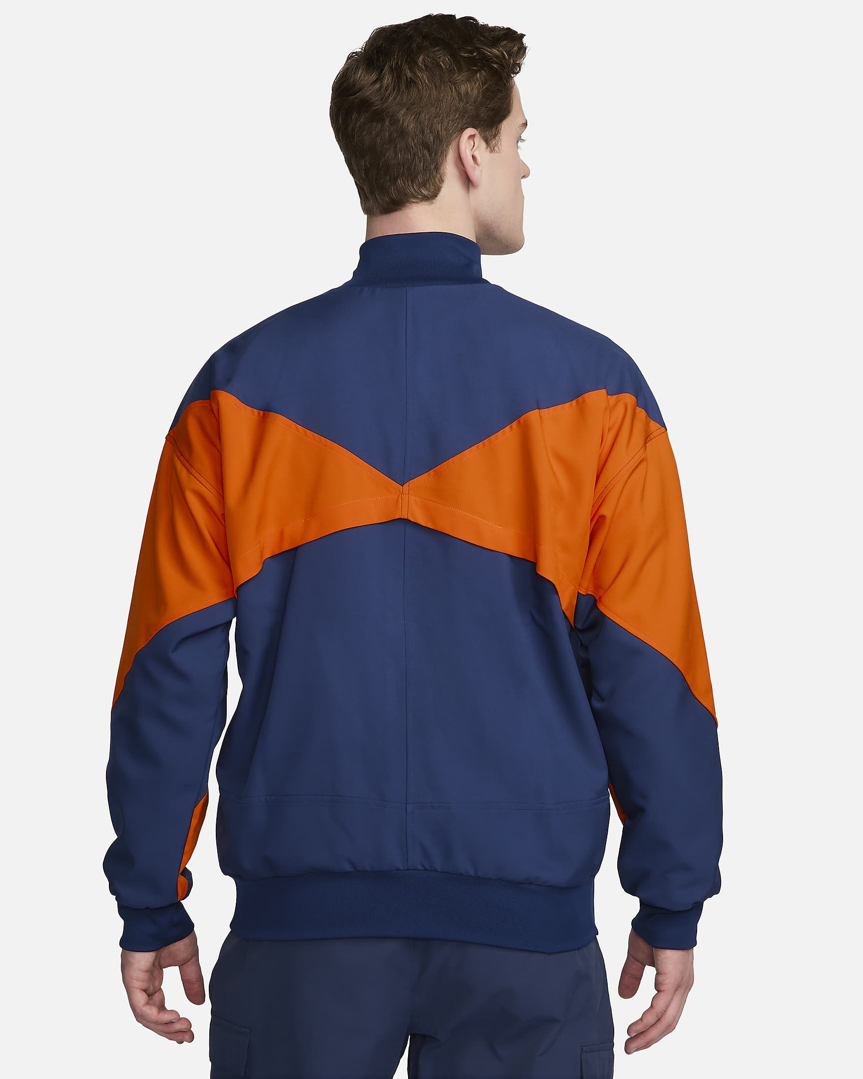 Netherlands Strike Men's Nike Dri-FIT Football Jacket - Blue Void/Safety Orange/White