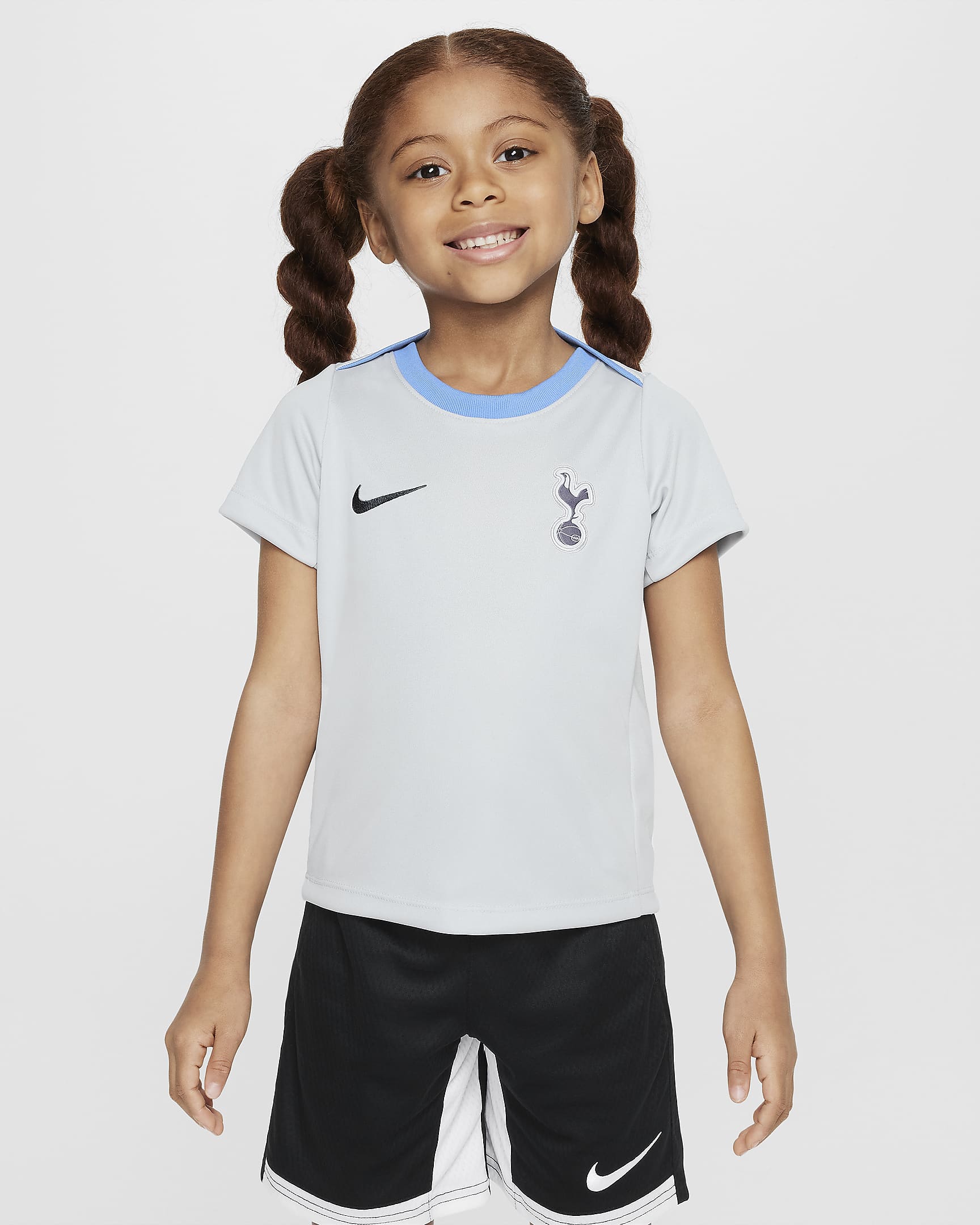 Tottenham Hotspur Academy Pro Younger Kids' Nike Dri-FIT Football Short-Sleeve Top - Grey Fog/Polar/Dark Grey