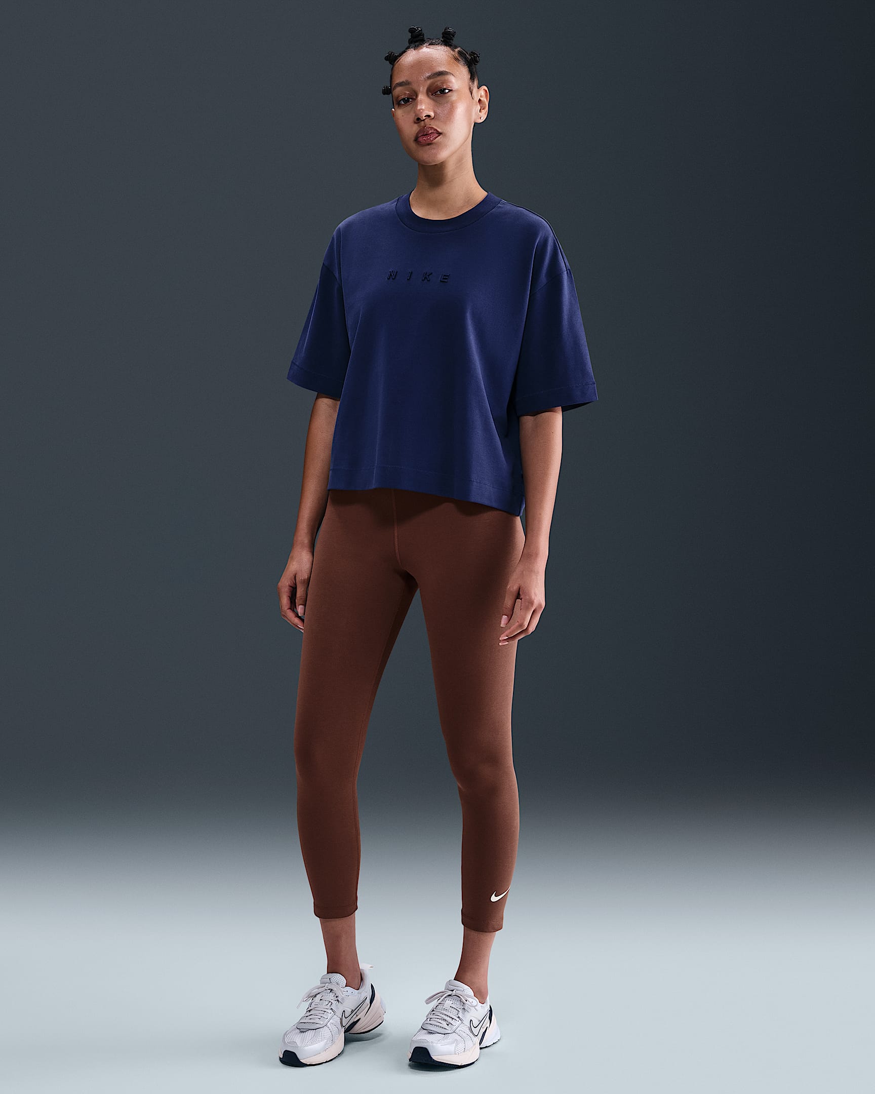 Leggings de tiro alto de 7/8 para mujer Nike Sportswear Classic - Marrón fauna/Vela