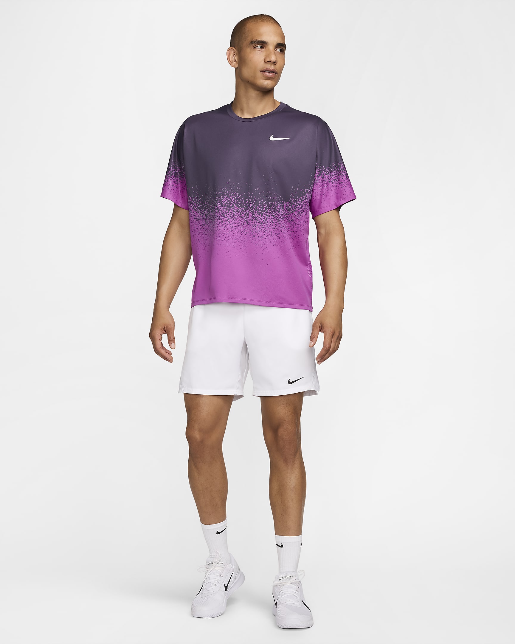 NikeCourt Slam Men's Dri-FIT Tennis Top - Hot Fuchsia/White