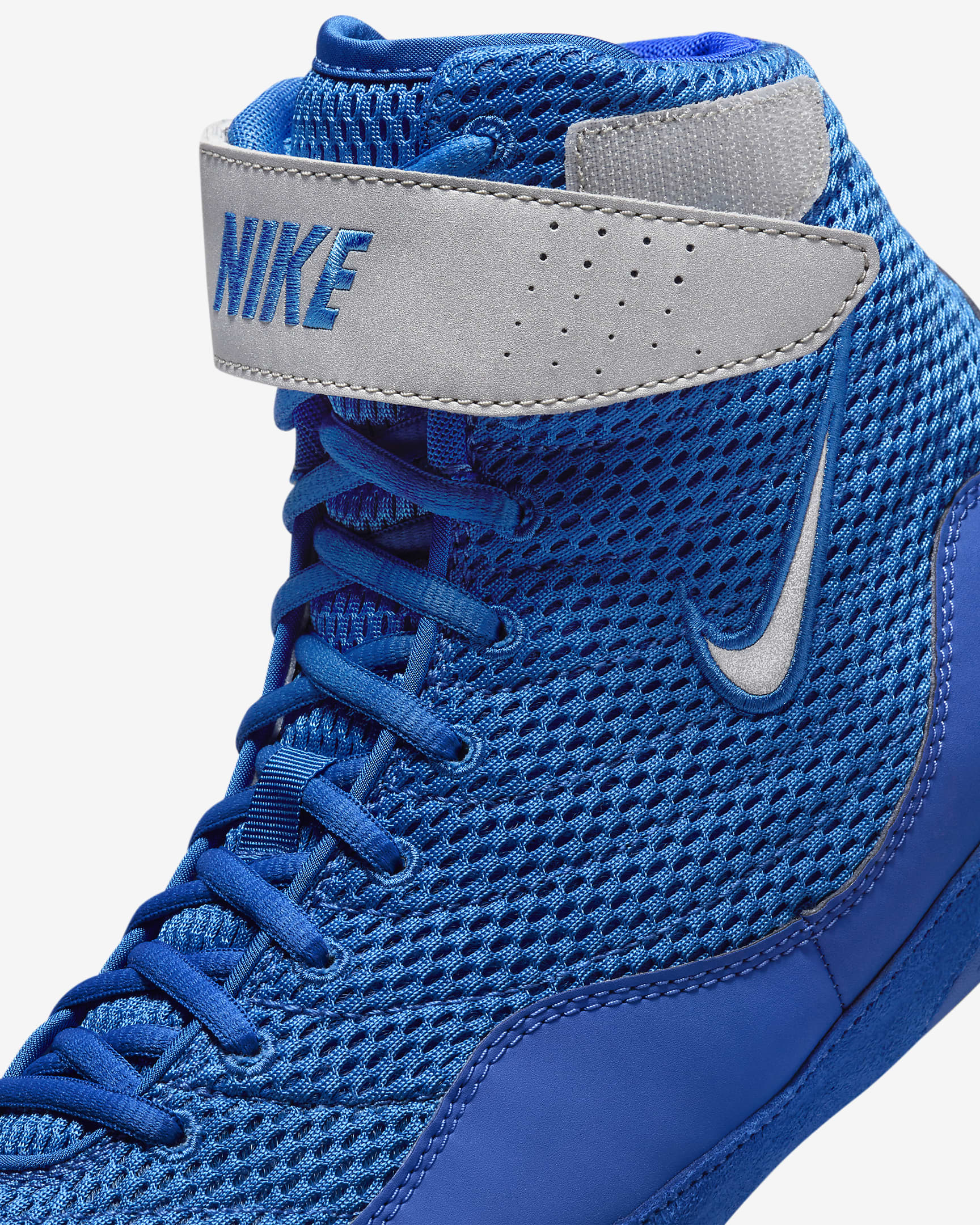 Tenis de lucha libre Nike Inflict - Royal juego/Blanco/Plata metalizado