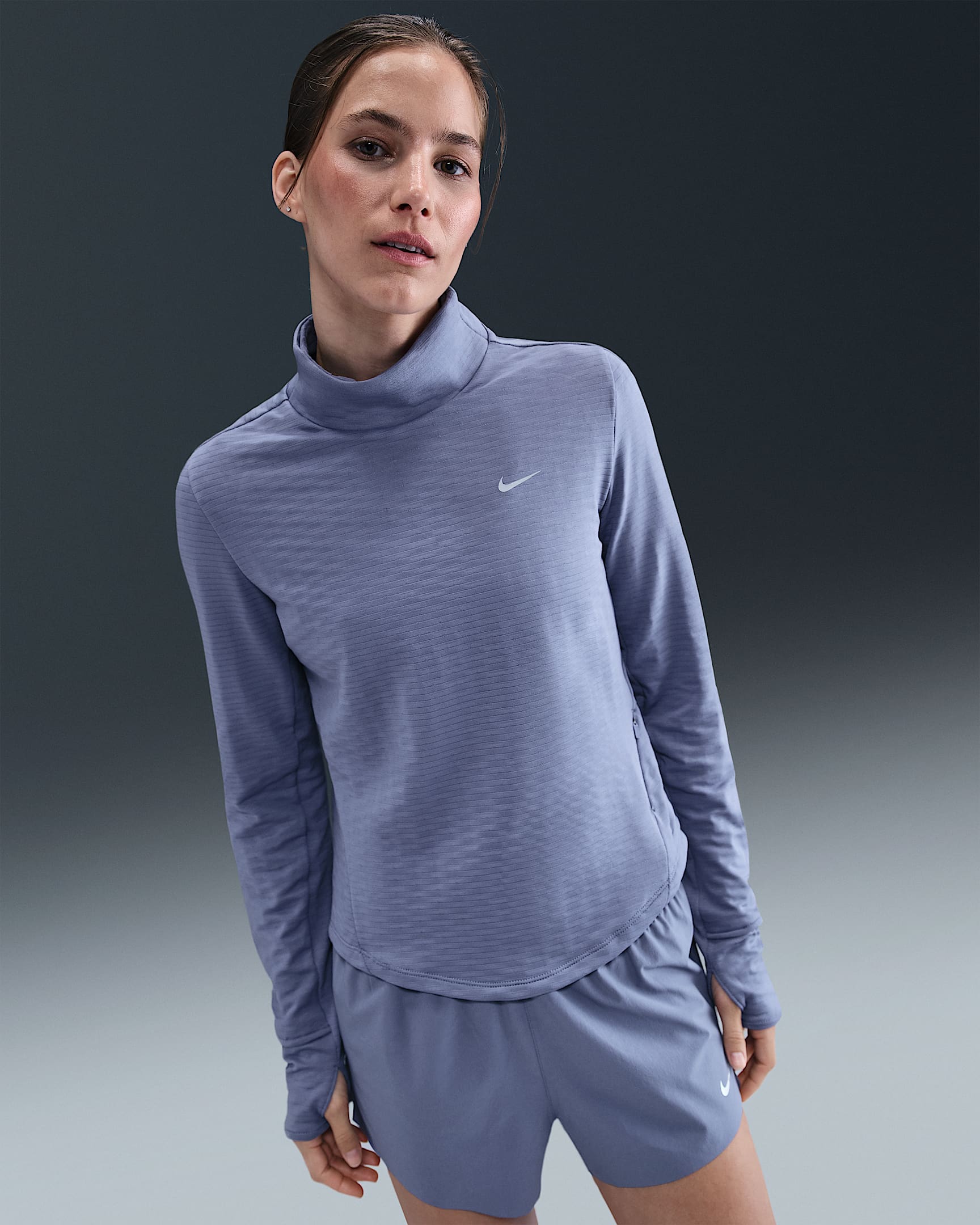 Nike Swift Women's Therma-FIT Turtle-Neck Running Top - World Indigo