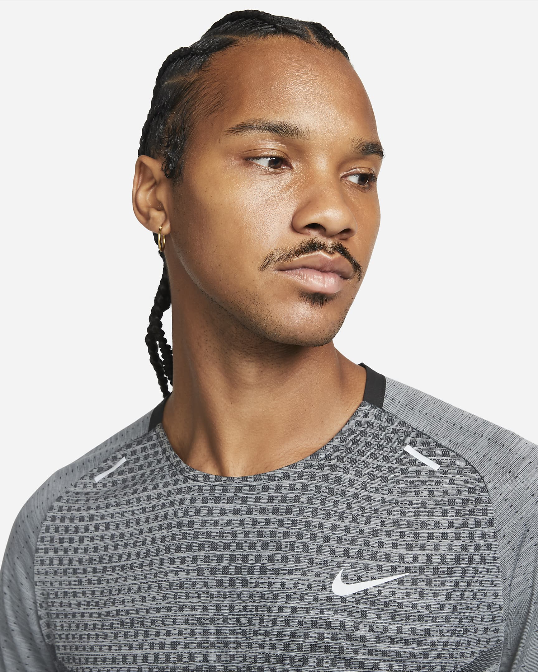 Nike TechKnit Nike Dri-FIT ADV Kurzarm-Laufoberteil für Herren - Schwarz/Smoke Grey