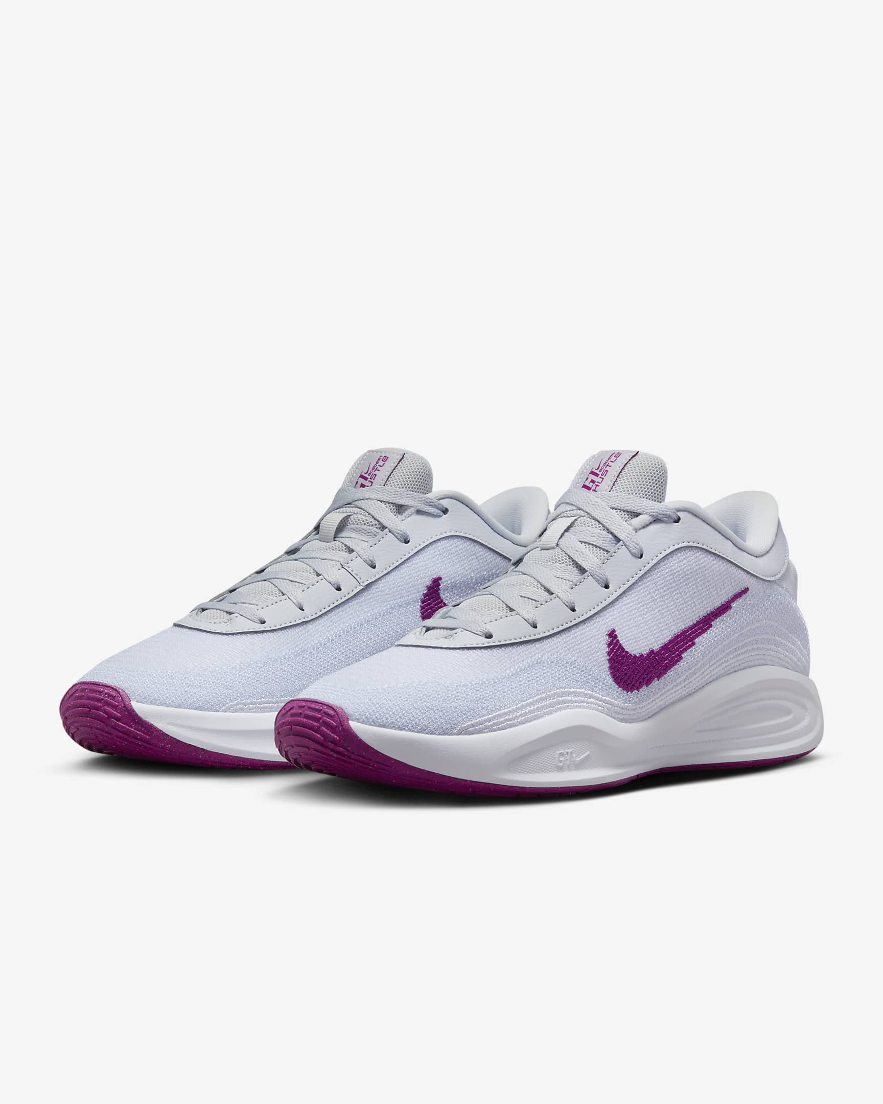 G.T. Hustle Academy Zapatillas de baloncesto - Pure Platinum/Blanco/Hot Fuchsia