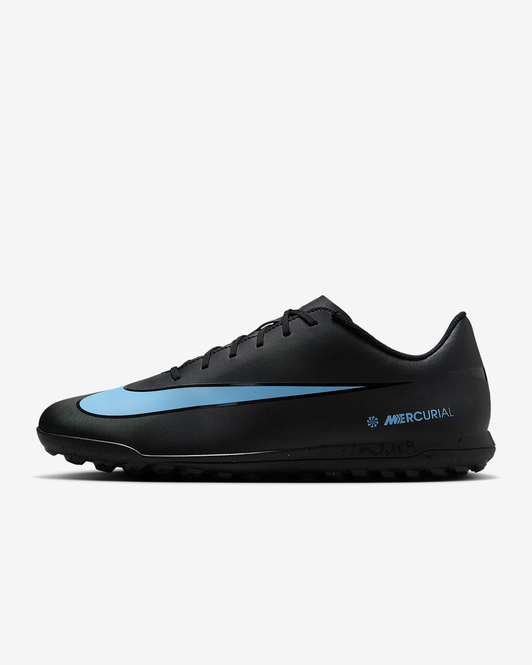 Nike Mercurial Vapor 16 Club Turf Low-Top Soccer Shoes - Black/Ice Blue