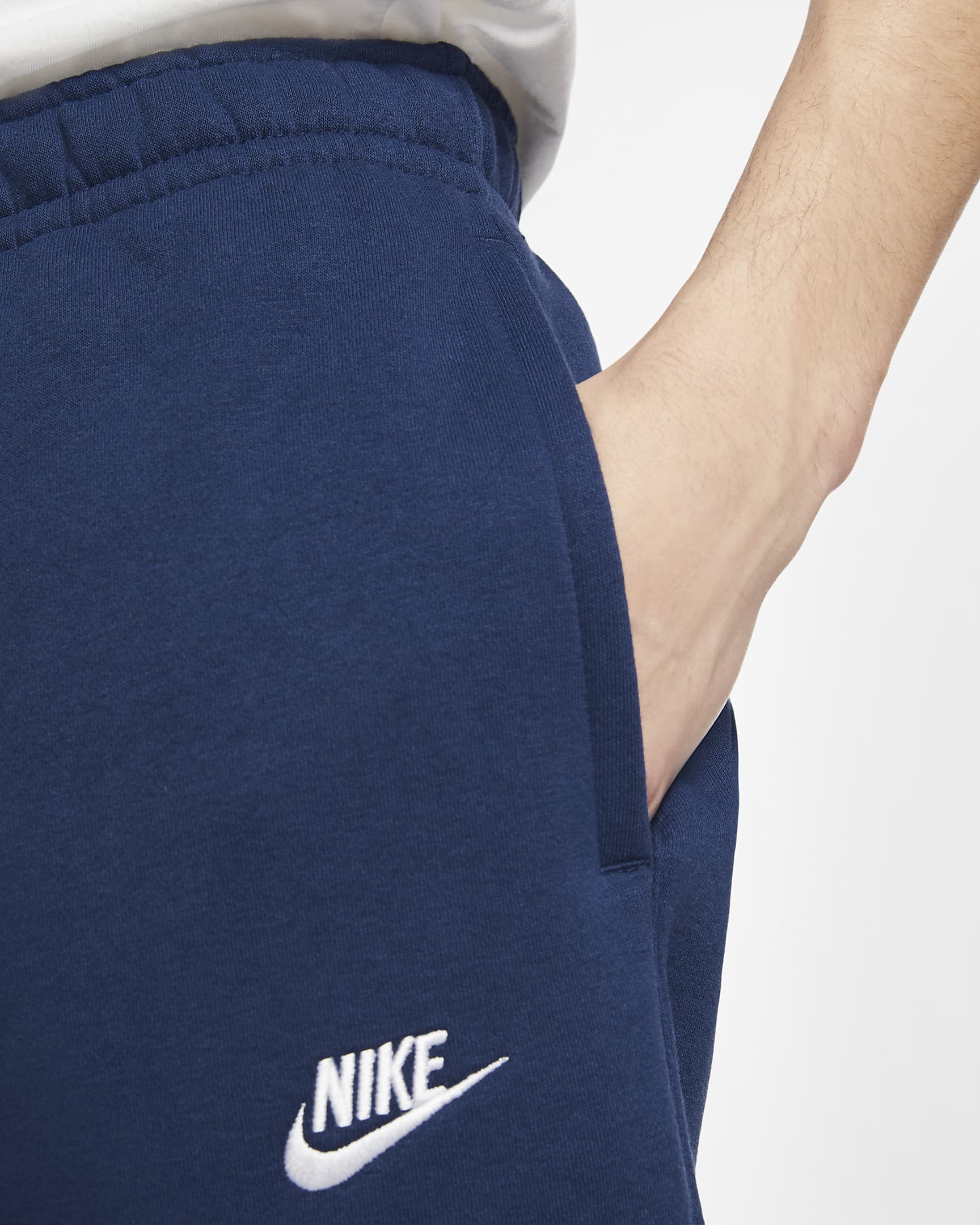 Pantalon Nike Sportswear Club Fleece pour Homme - Midnight Navy/Midnight Navy/Blanc