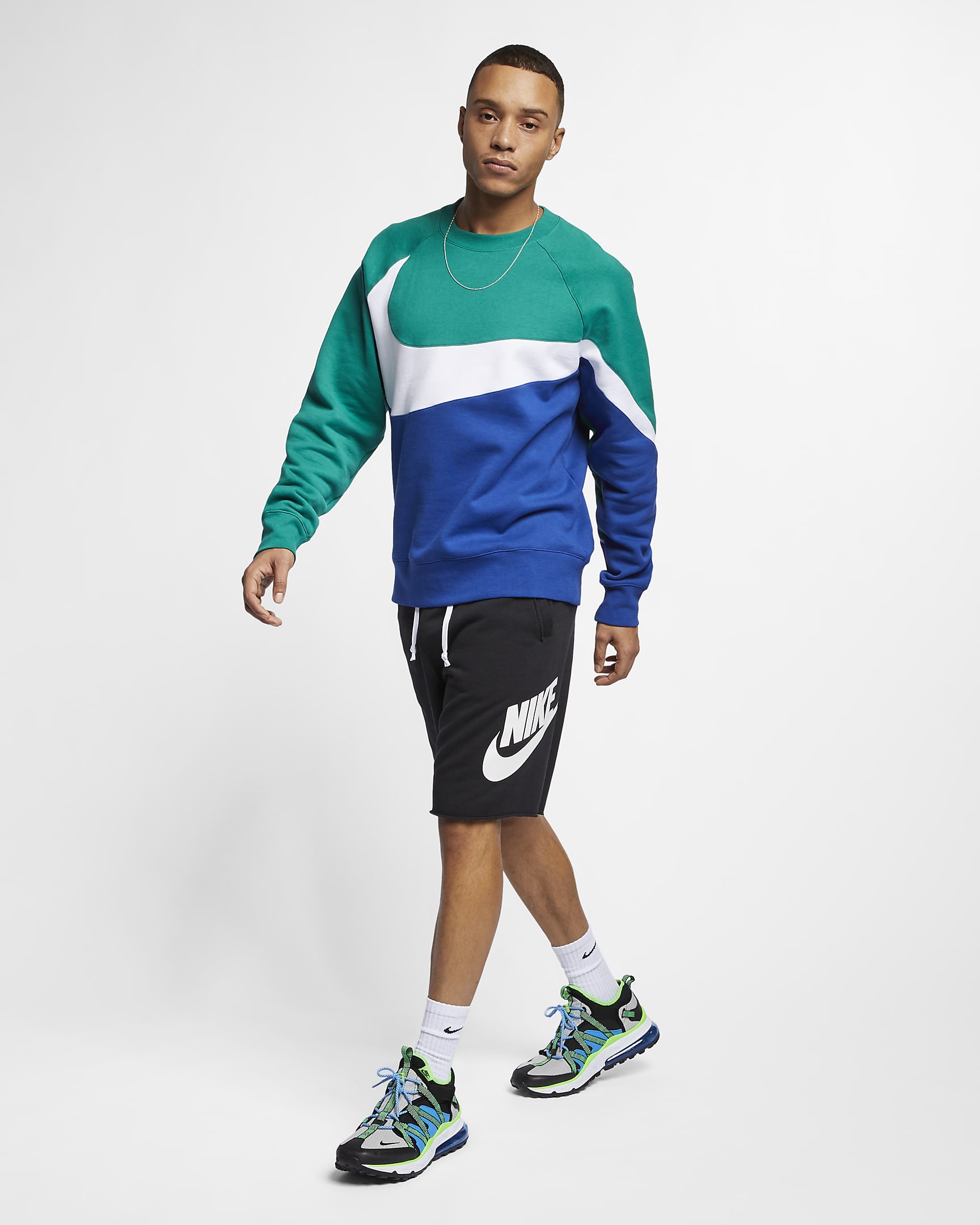 Short en molleton Nike Sportswear Alumni pour Homme - Noir/Noir/Blanc/Blanc