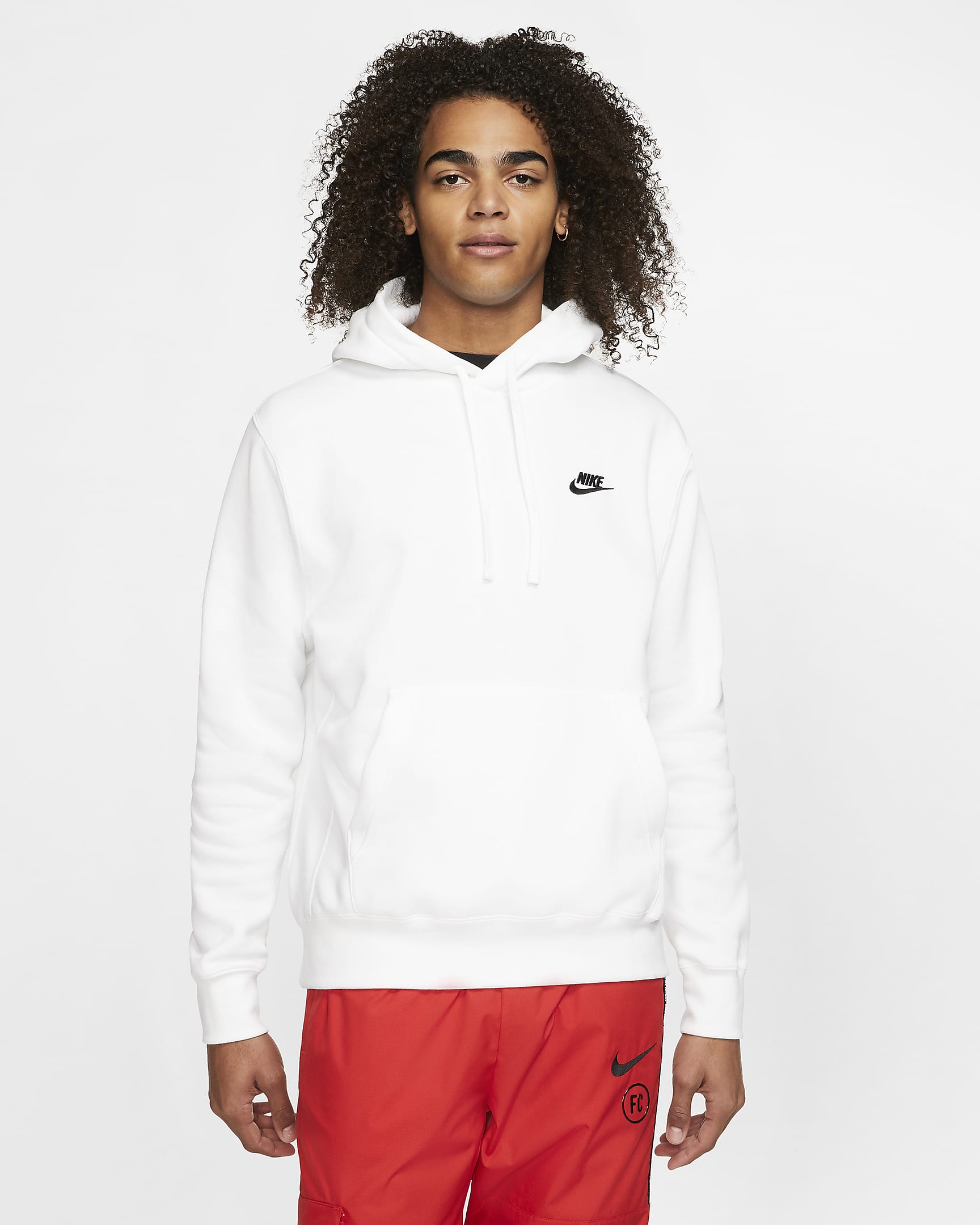 Nike Sportswear Club Fleece Pullover Hoodie - White/White/Black