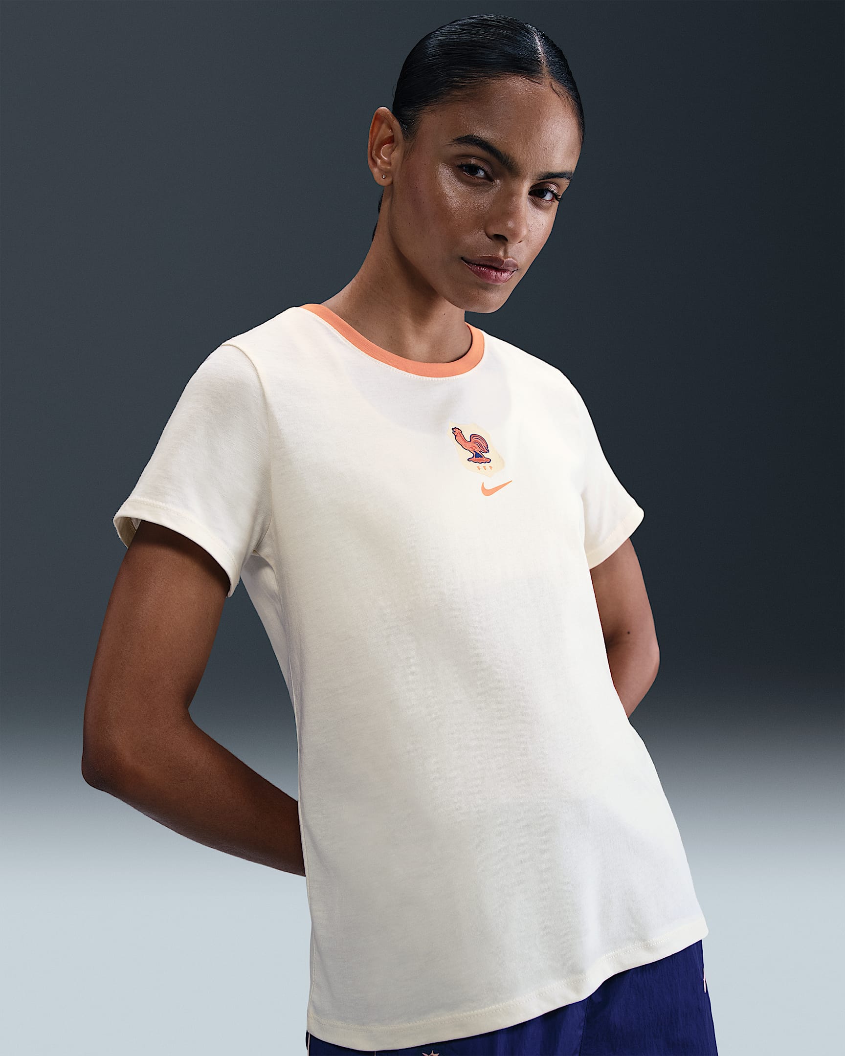 FFF Women's Nike Football T-Shirt - Pale Ivory