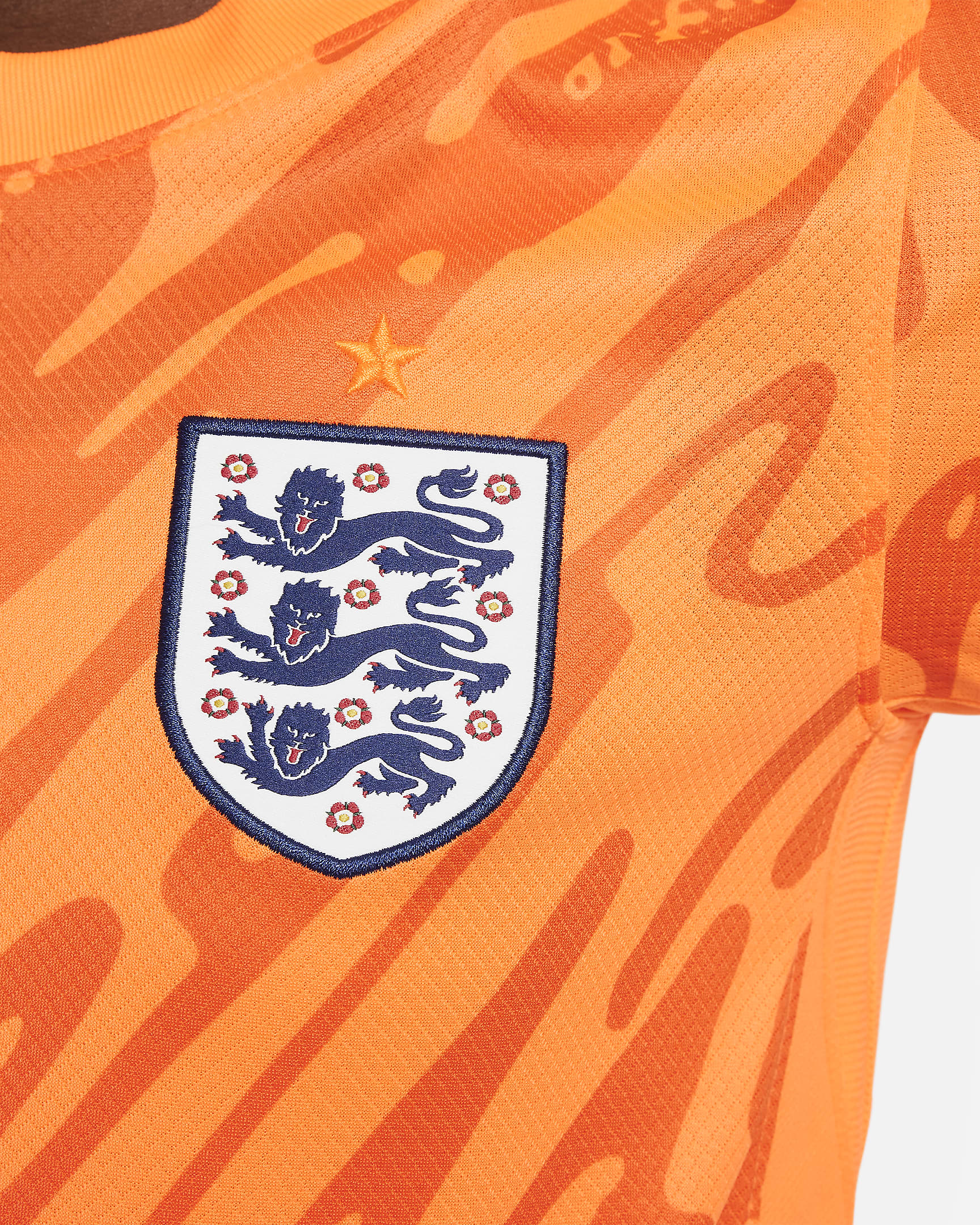 Maillot de foot à manches courtes replica Nike Dri-FIT Angleterre (Équipe masculine) 2024/25 Stadium Gardien de but pour ado - Total Orange/Safety Orange/Noir