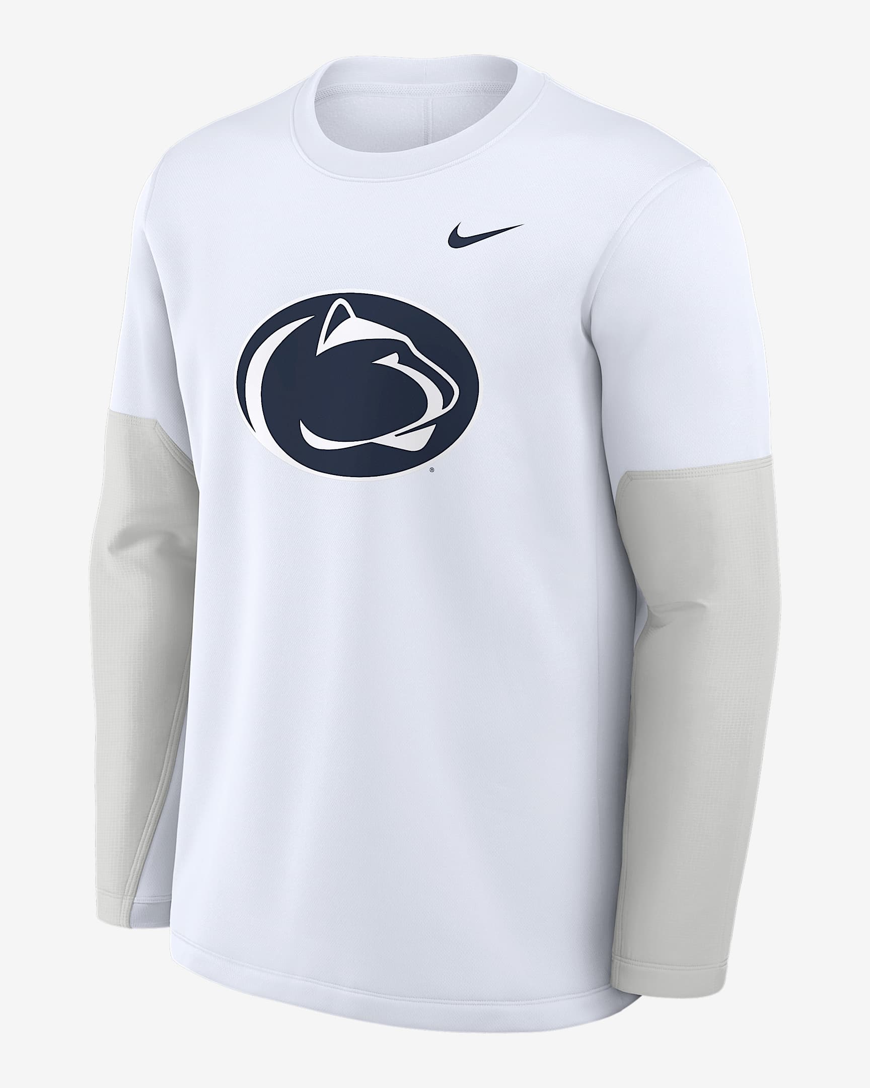 Playera de manga larga universitaria Nike Therma-FIT para hombre Penn State Sideline Coach - Blanco