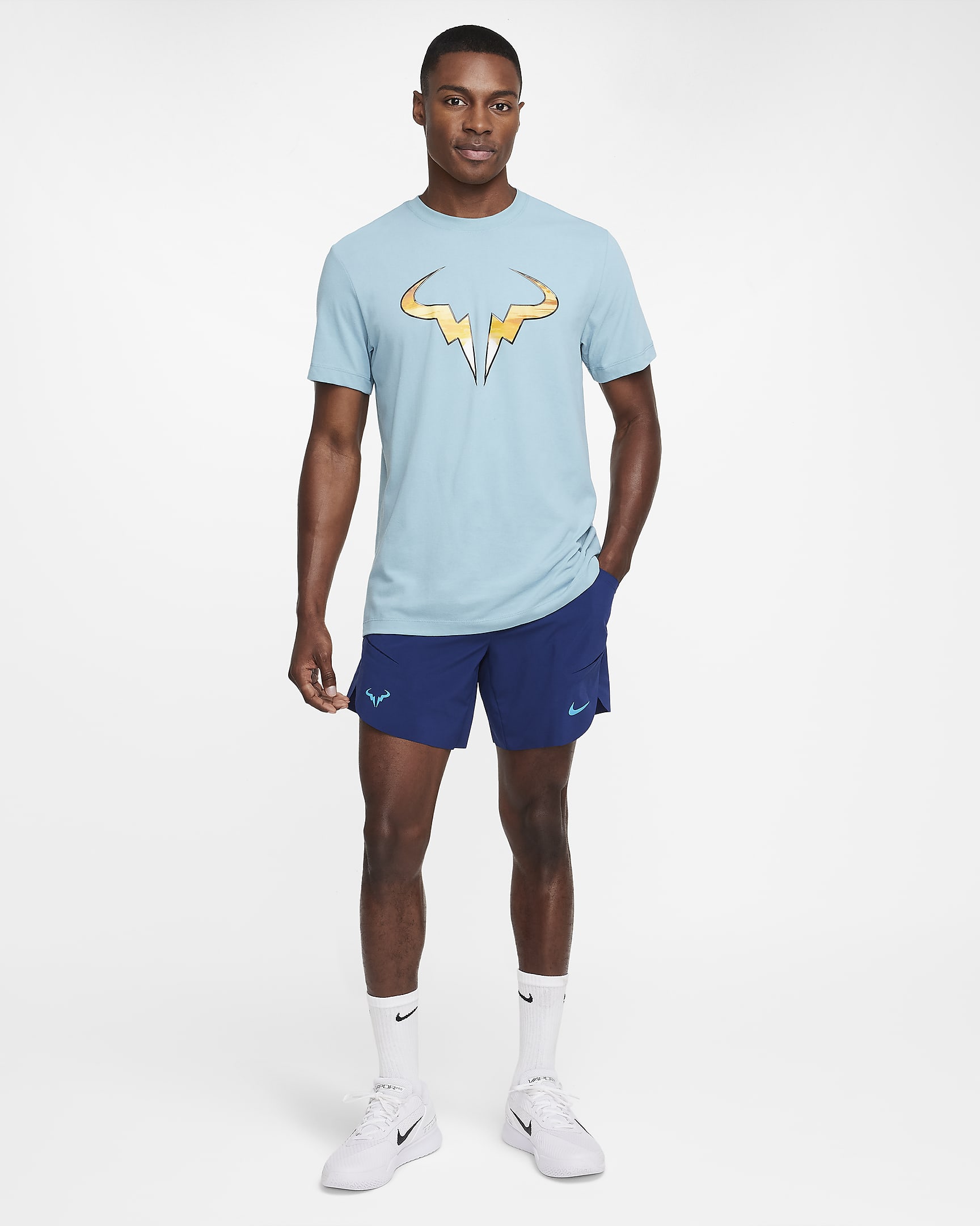 Męski T-shirt do tenisa NikeCourt Dri-FIT Rafa - Denim Turquoise