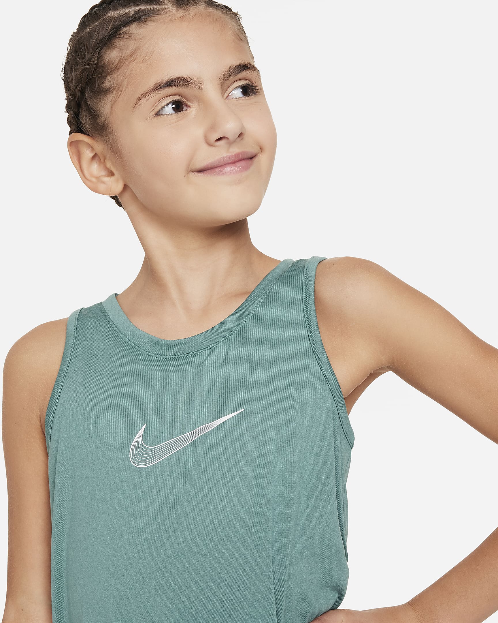 Nike One Older Kids' (Girls') Dri-FIT Training Tank - Bicoastal/White