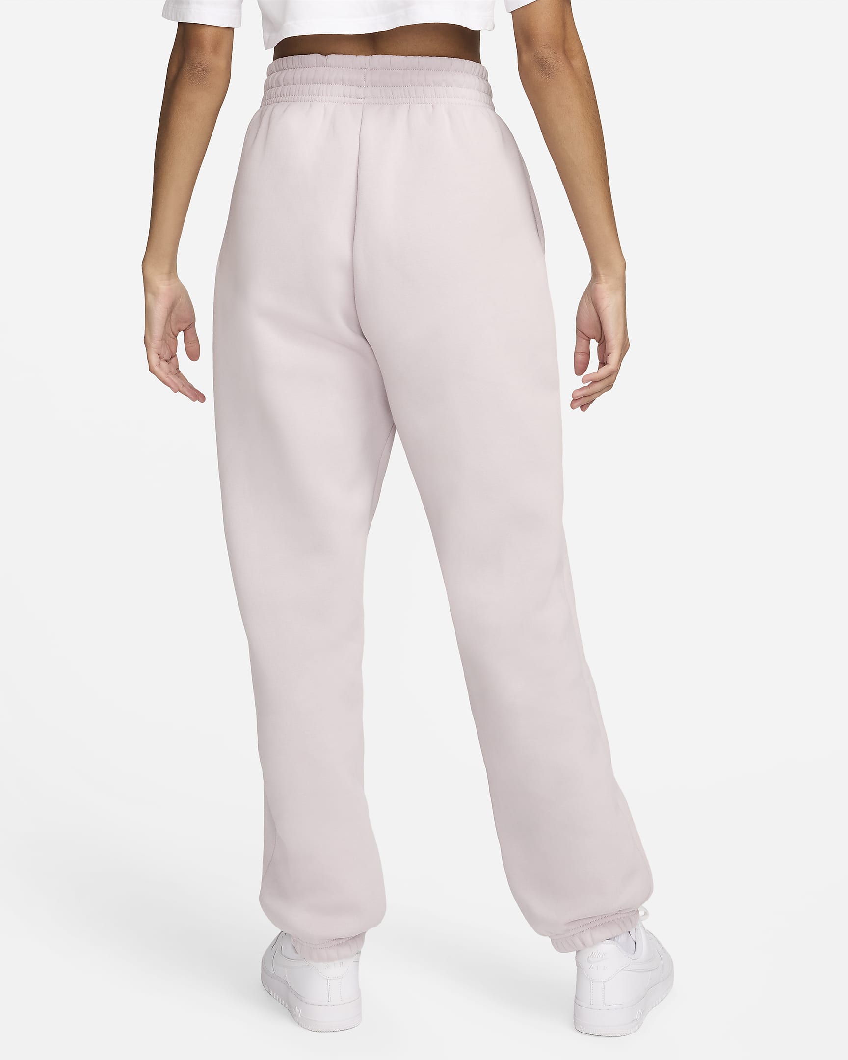 Nike Sportswear Phoenix Fleece Women's High-Waisted Oversized Tracksuit Bottoms - Platinum Violet/Sail