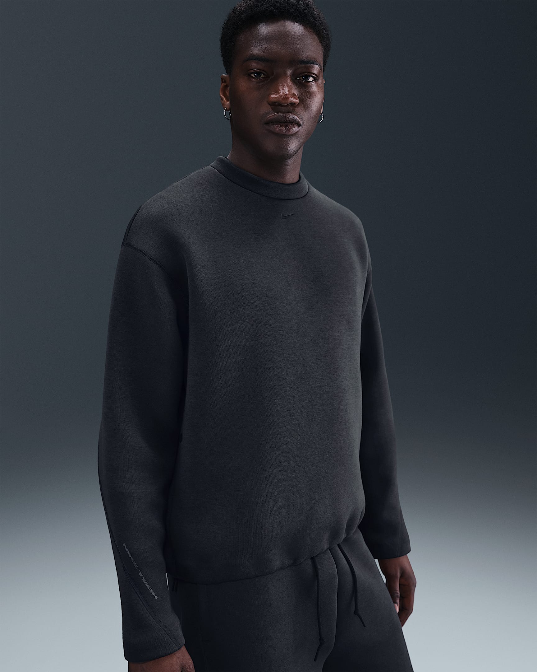 Nike Tech Men's Fleece Loose Fit Crew - Anthracite/Black