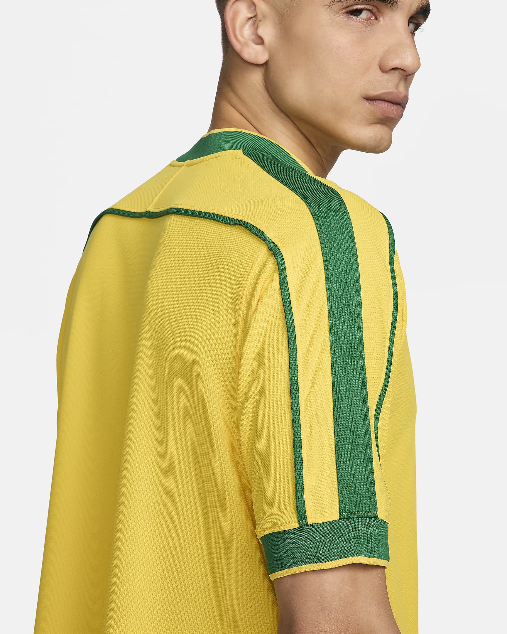 Brazil 1998 Reissue Men's Nike Soccer Replica Jersey.