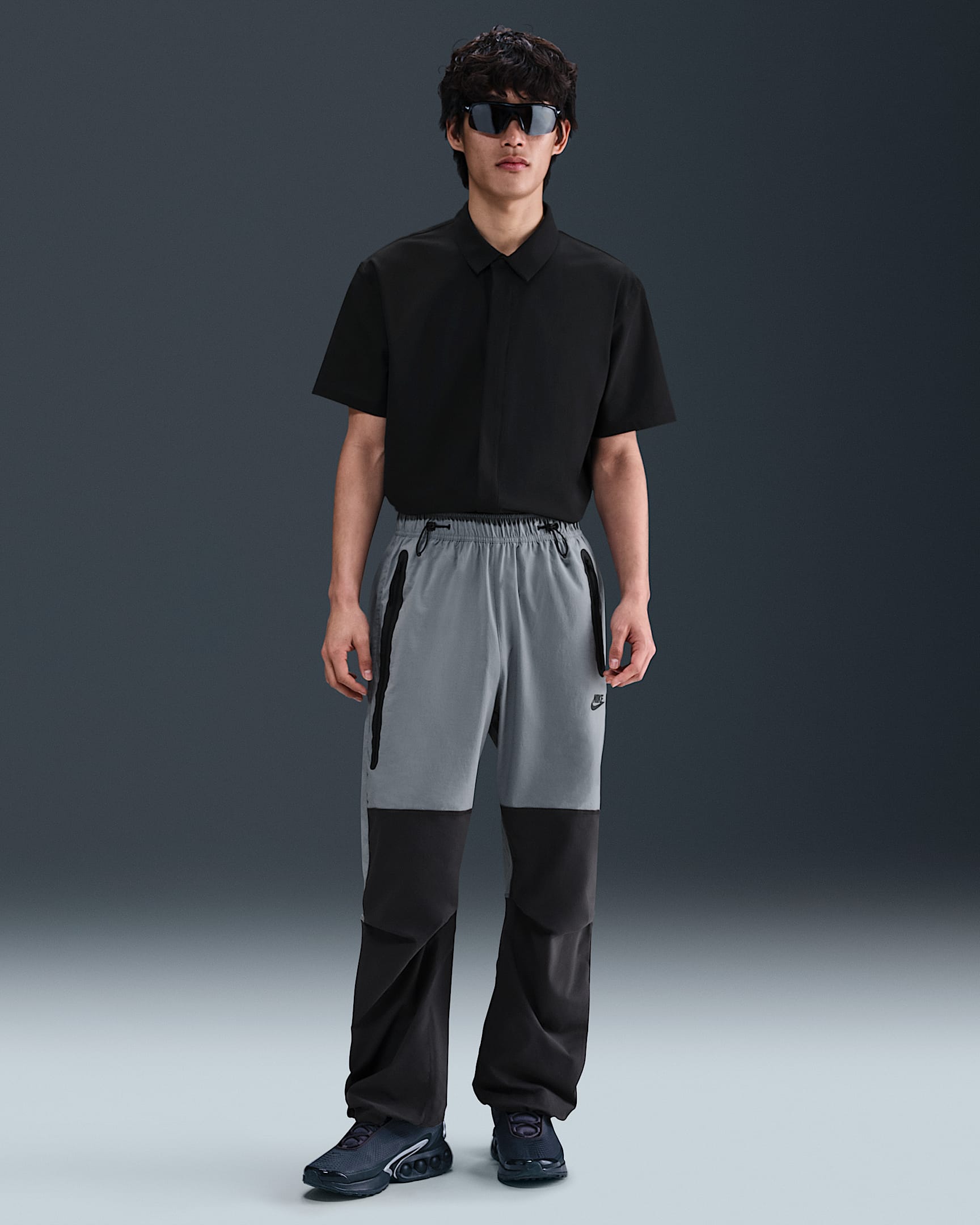 กางเกงขายาวทรงเปิดชายแบบทอผู้ชาย Nike Tech - Cool Grey/Anthracite/ดำ