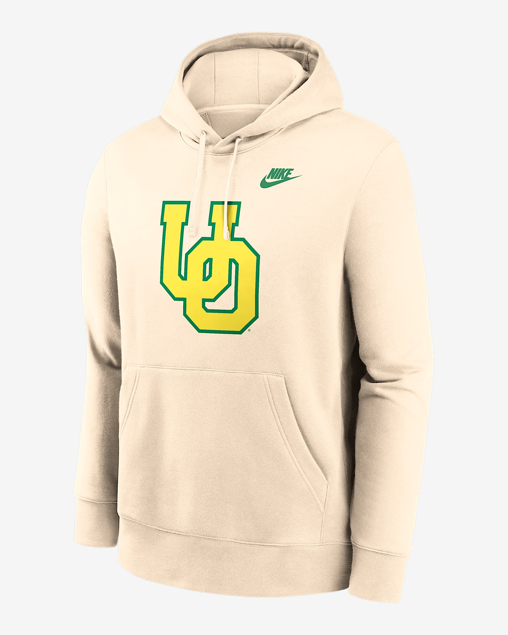 Oregon Natural Vault Logo Men's Nike College Pullover Hoodie - Cream