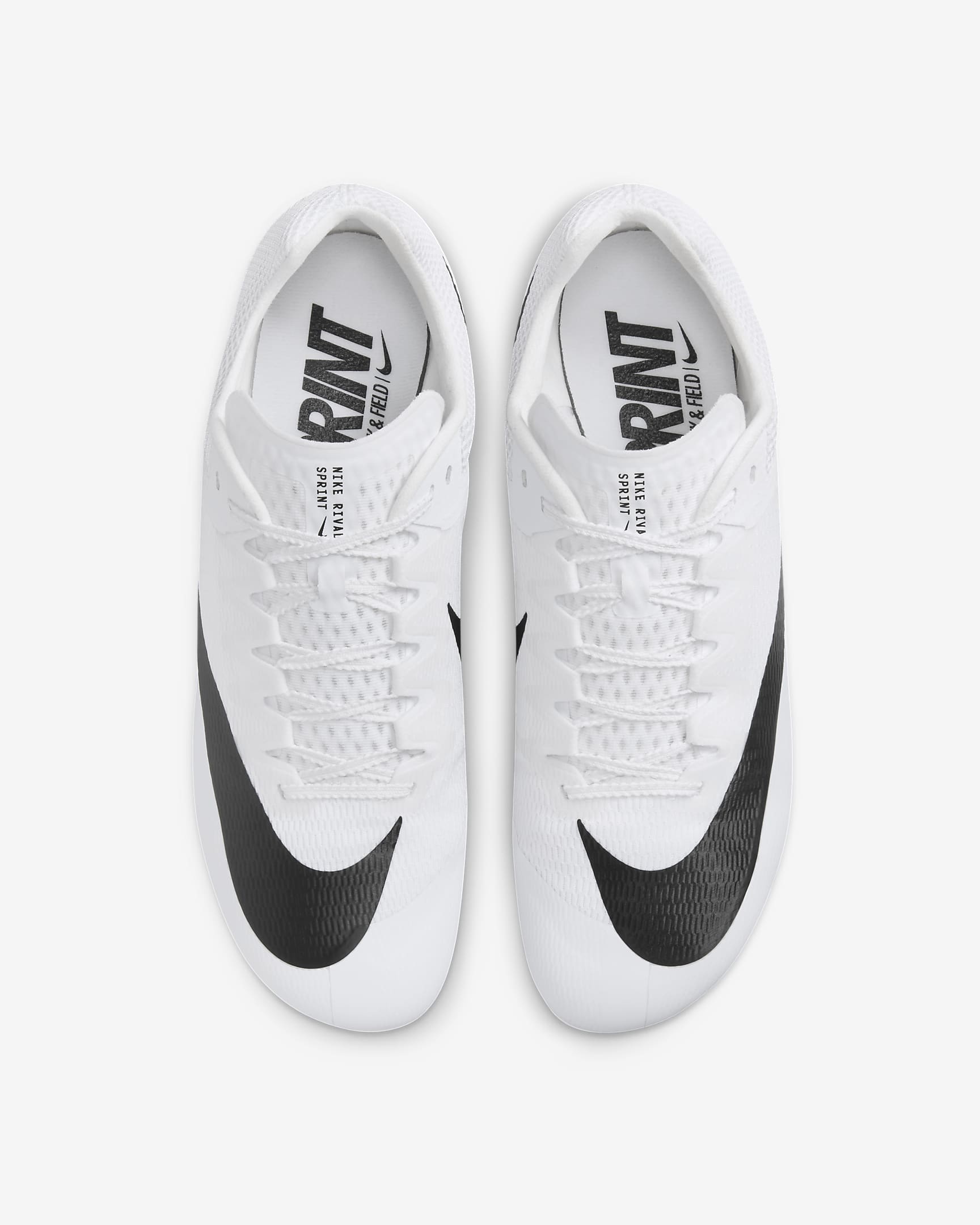 Tenis de atletismo con clavos para carreras rápidas Nike Zoom Rival - Blanco/Plata metalizado/Negro