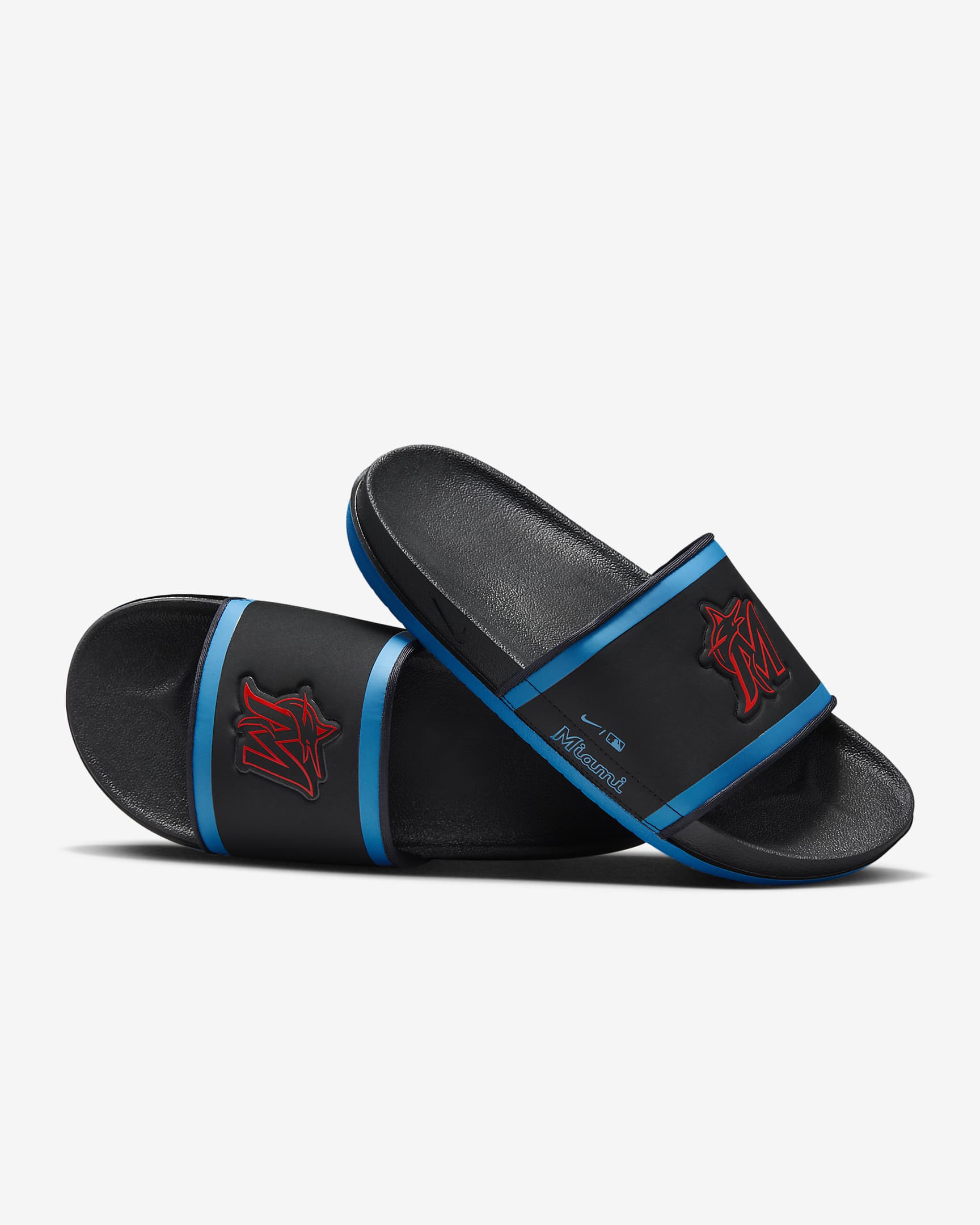 Nike Offcourt (MLB Miami Marlins) Slide - Black/Neptune Blue/Chile Red