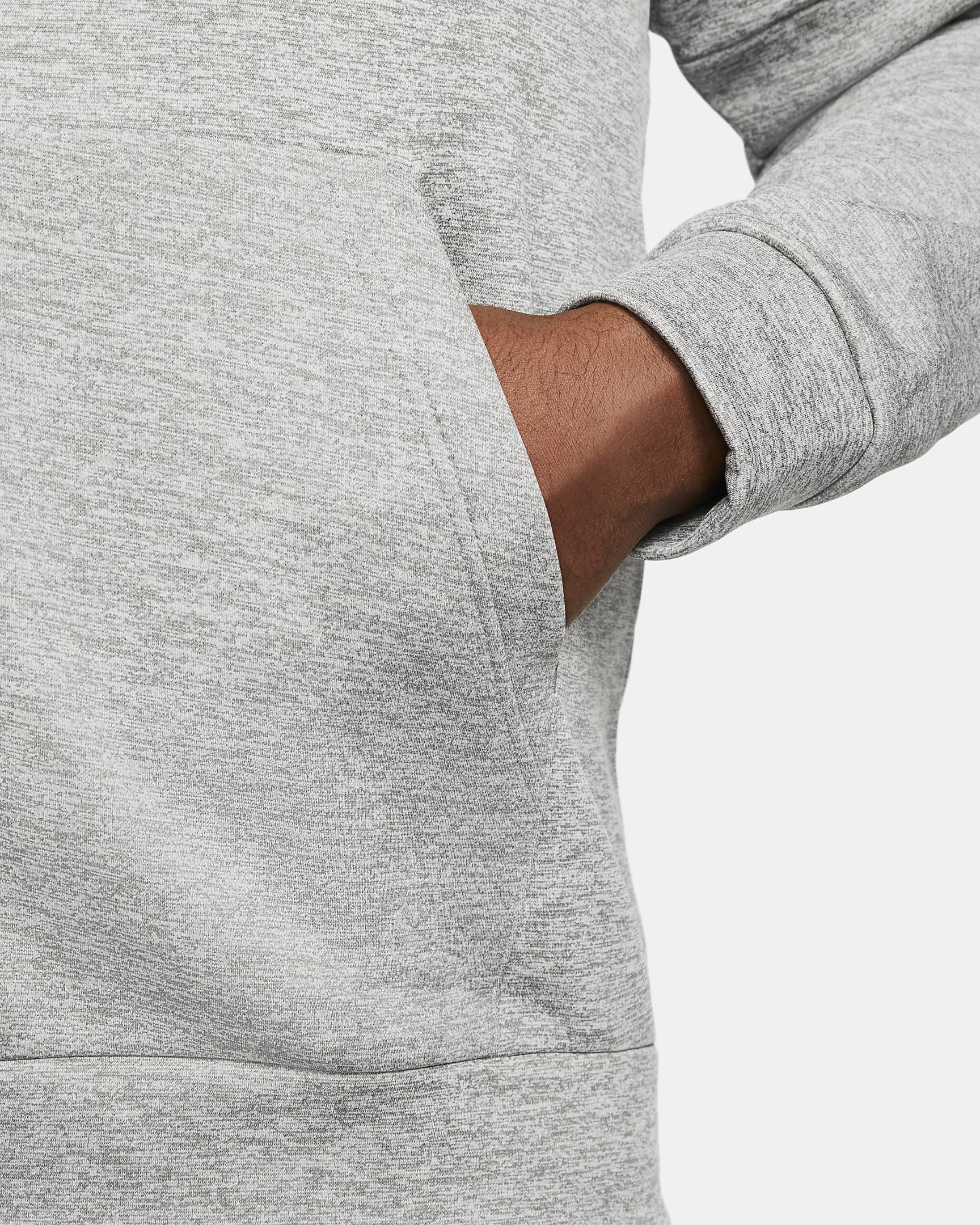 Nike Therma Men's Therma-FIT Full-Zip Fitness Top - Dark Grey Heather/Particle Grey/Black