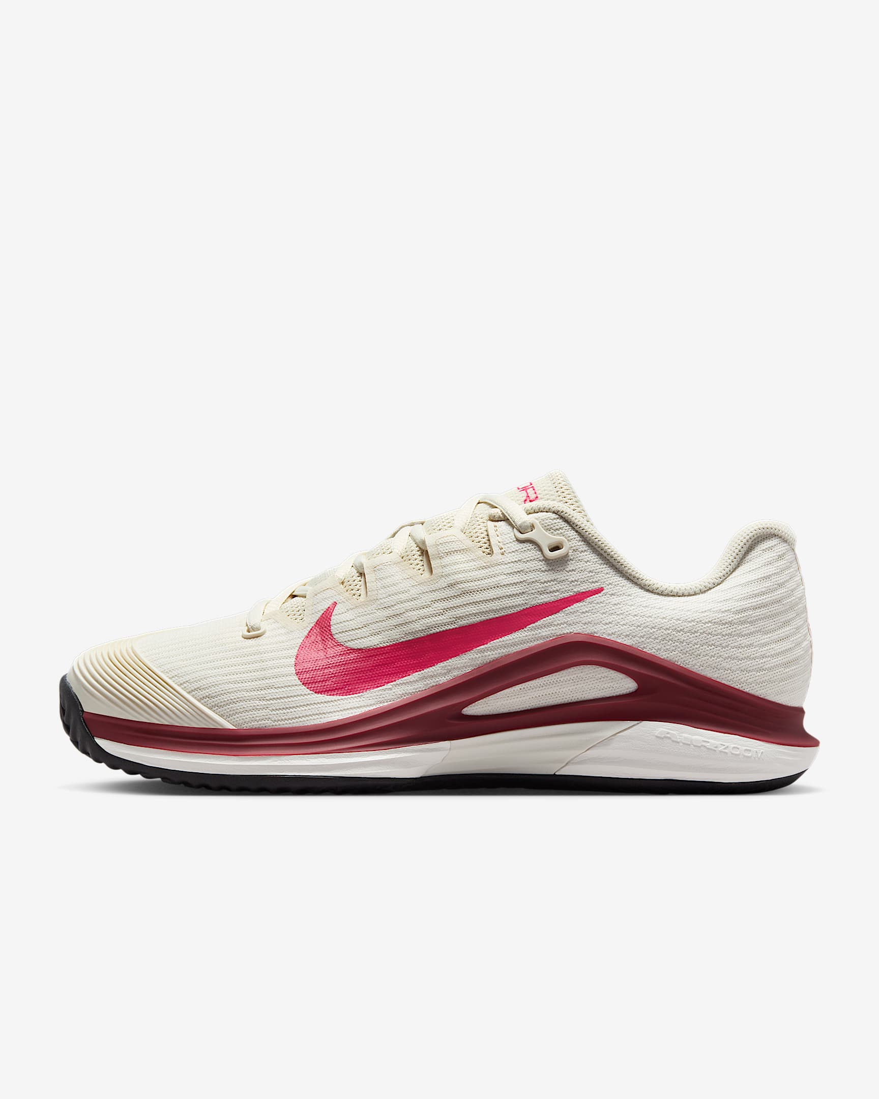 Nike Vapor 12 Women's Clay Court Tennis Shoes - Pale Ivory/Sail/Team Red/Rush Pink