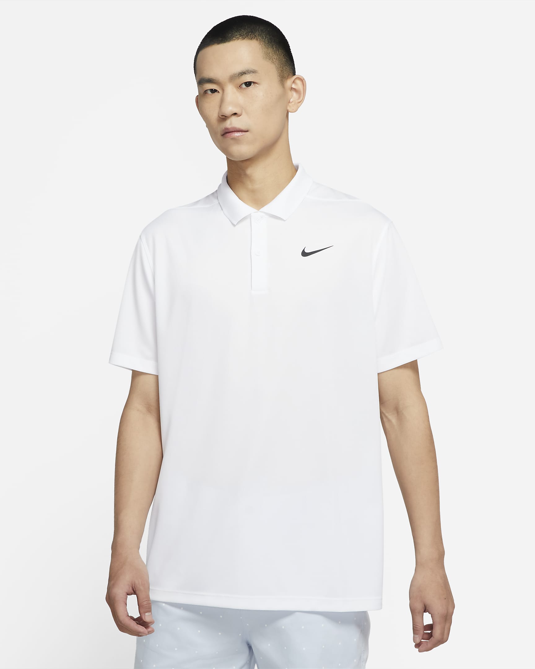 เสื้อโปโลกอล์ฟผู้ชาย Nike Dri-FIT Victory - ขาว/ดำ