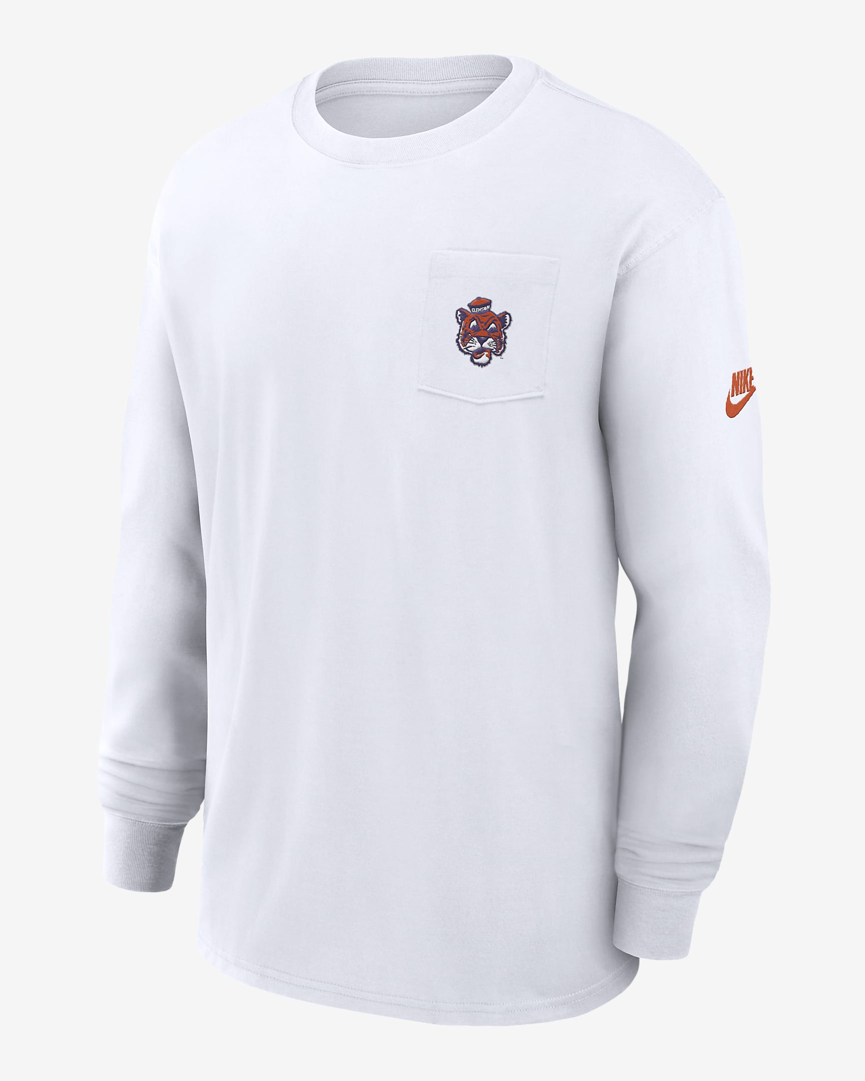 Clemson Tigers Legacy Max90 Pocket Men's Nike College Long-Sleeve T-Shirt - White