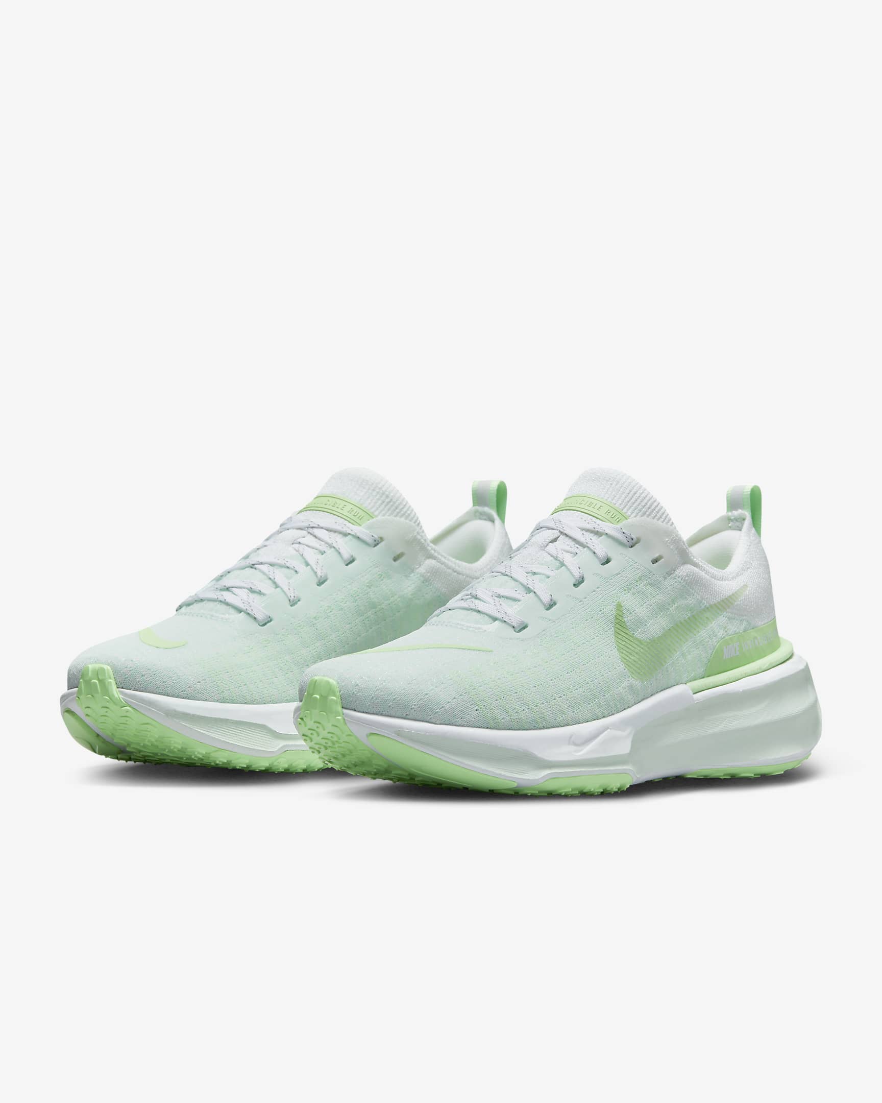 Nike Invincible 3 Women's Road Running Shoes - White/Barely Green/Green Glow/Vapour Green