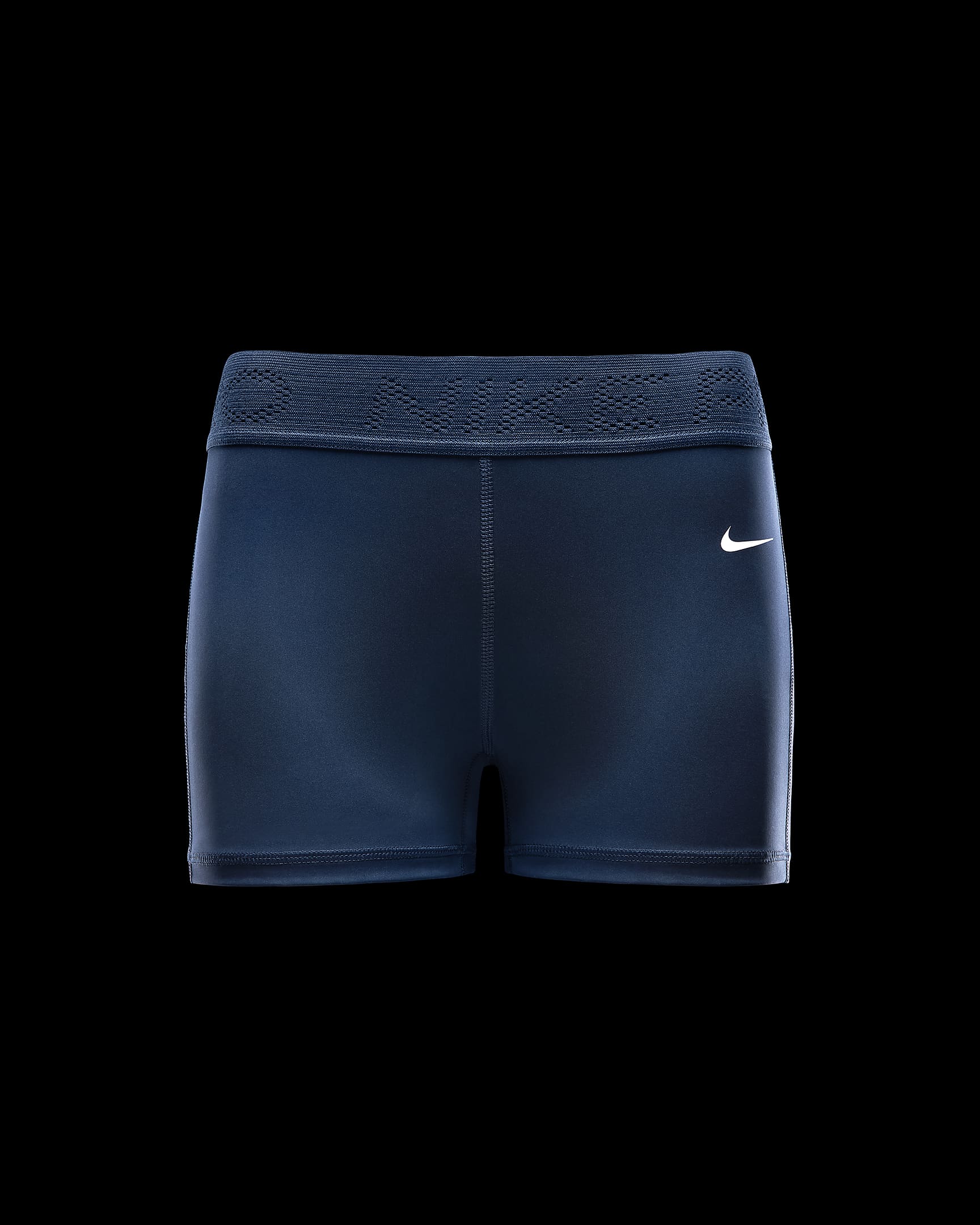 Shorts con paneles de malla de tiro medio de 8 cm para mujer Nike Pro - Azul marino militar/Blanco