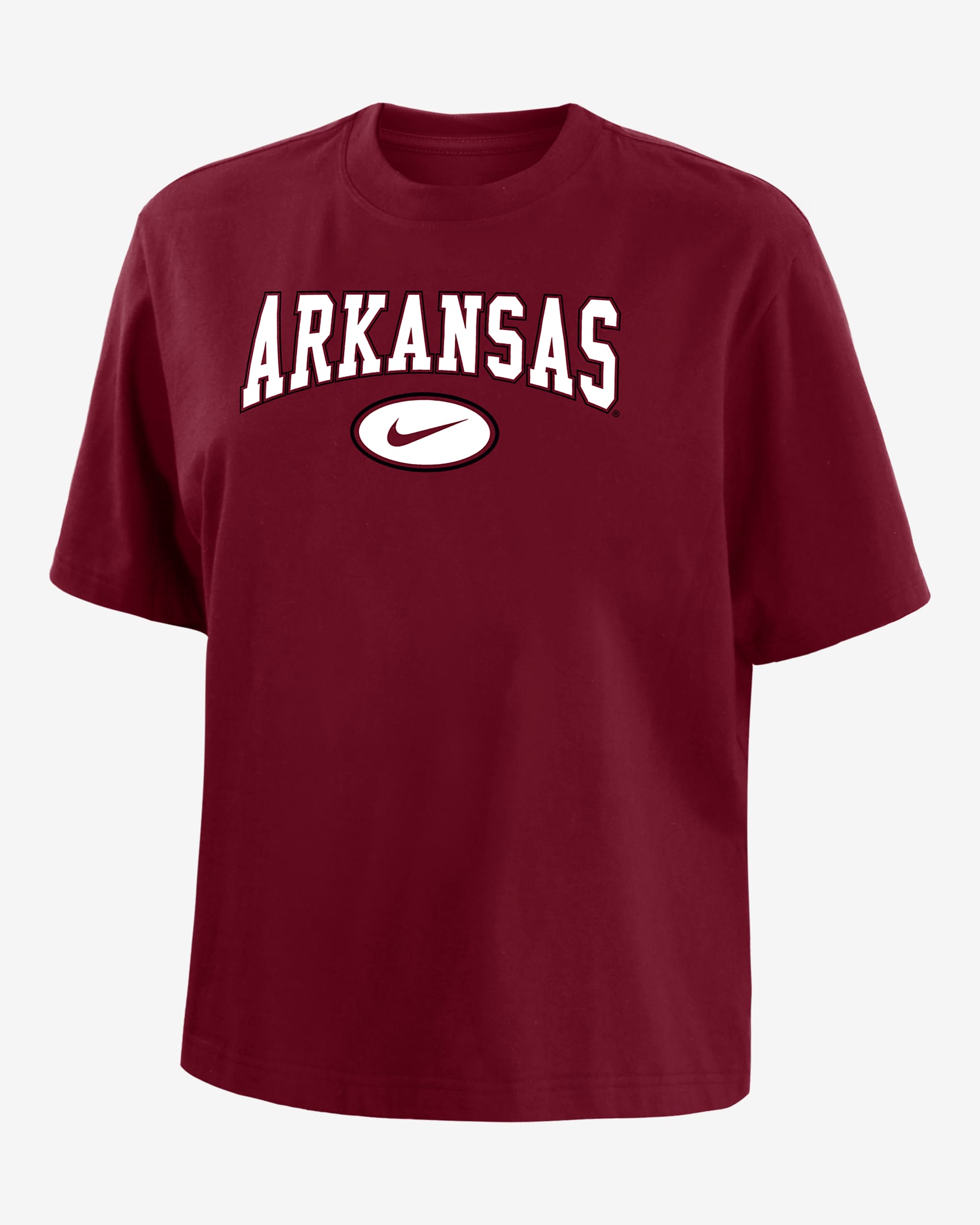 Arkansas Women's Nike College Boxy T-Shirt - Crimson