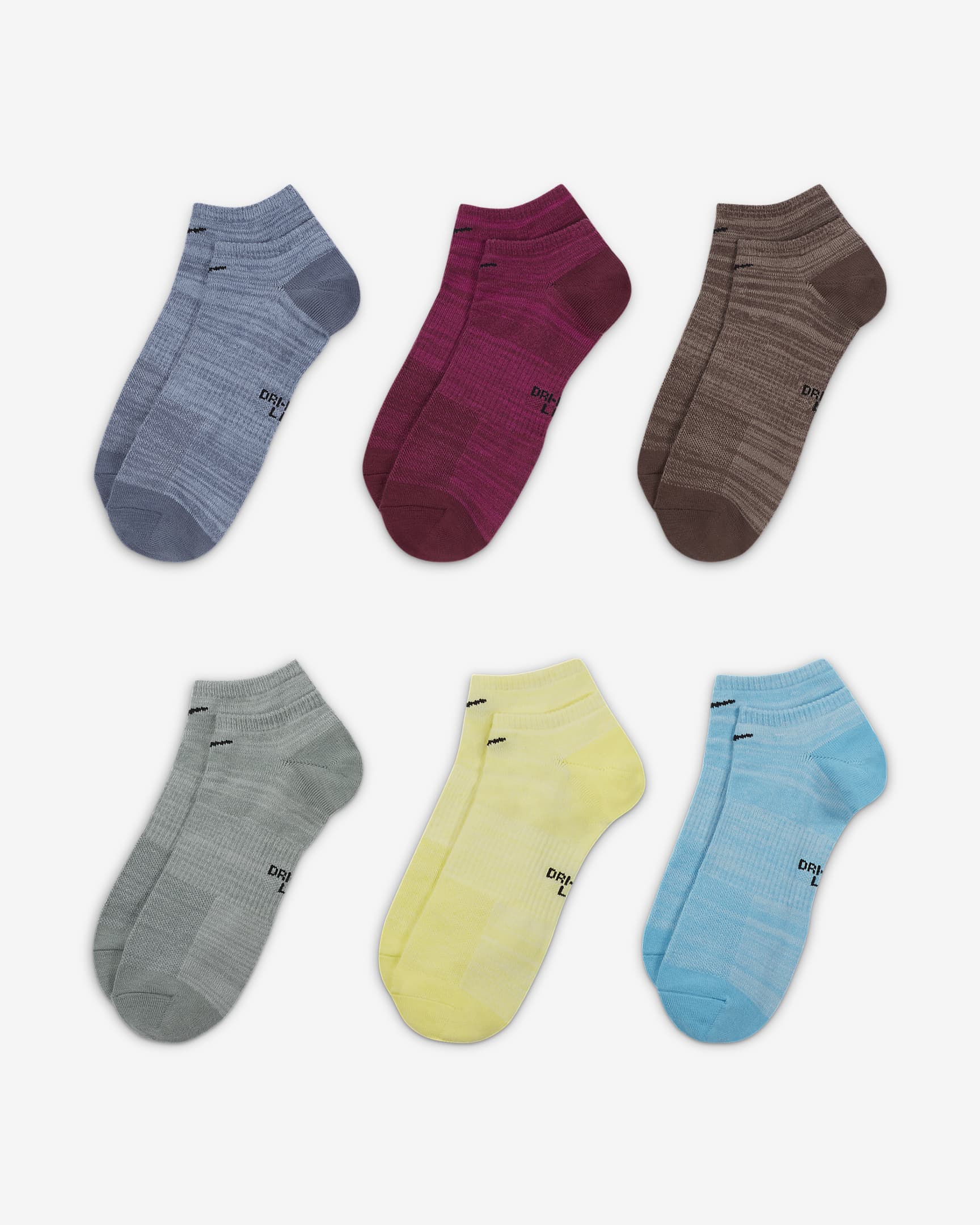 Nike Everyday Lightweight No-Show Training Socks (6 Pairs) - Multi-Colour