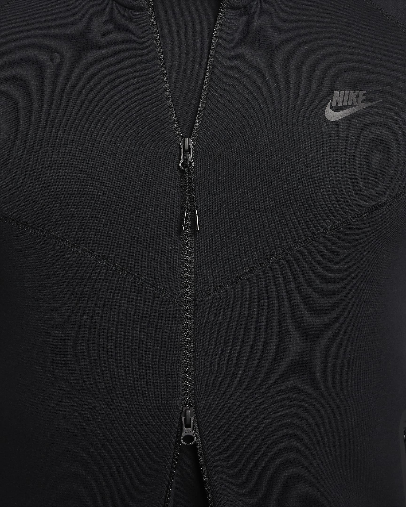 Nike Sportswear Tech Fleece Windrunner Tam Boy Fermuarlı Erkek Kapüşonlu Üst - Siyah/Siyah