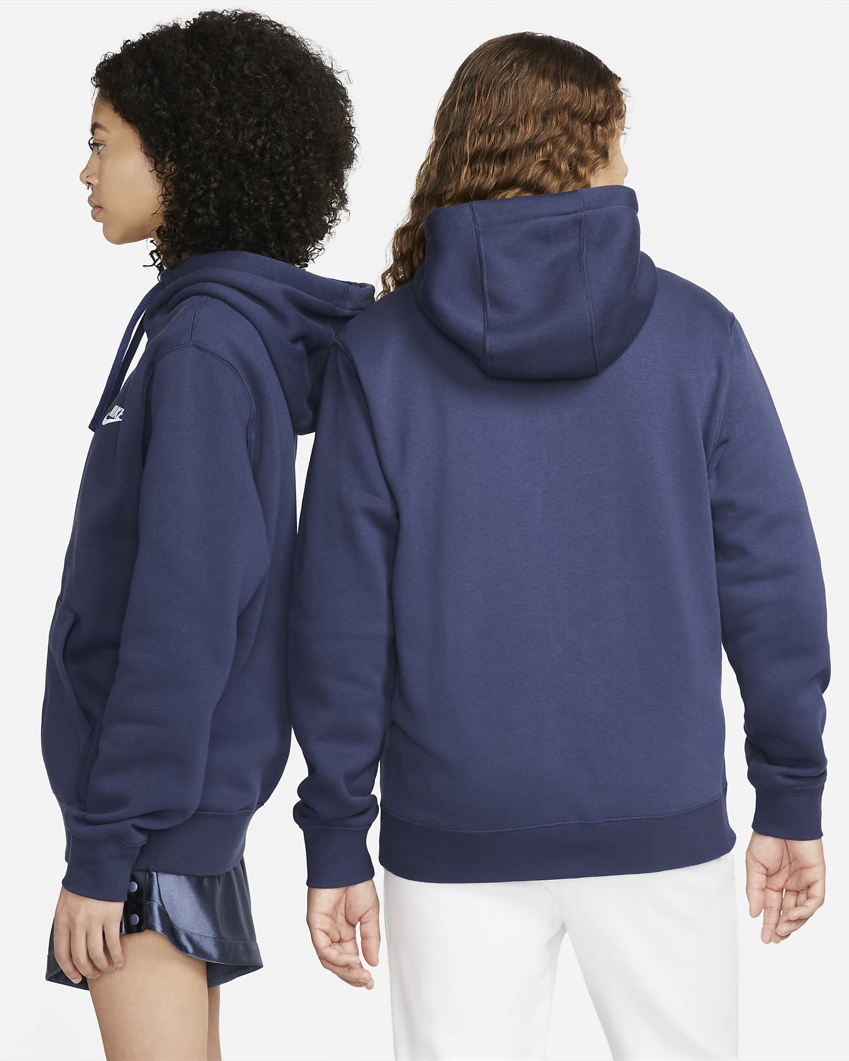 Nike Sportswear Club Fleece Men's Full-Zip Hoodie - Midnight Navy/Midnight Navy/White