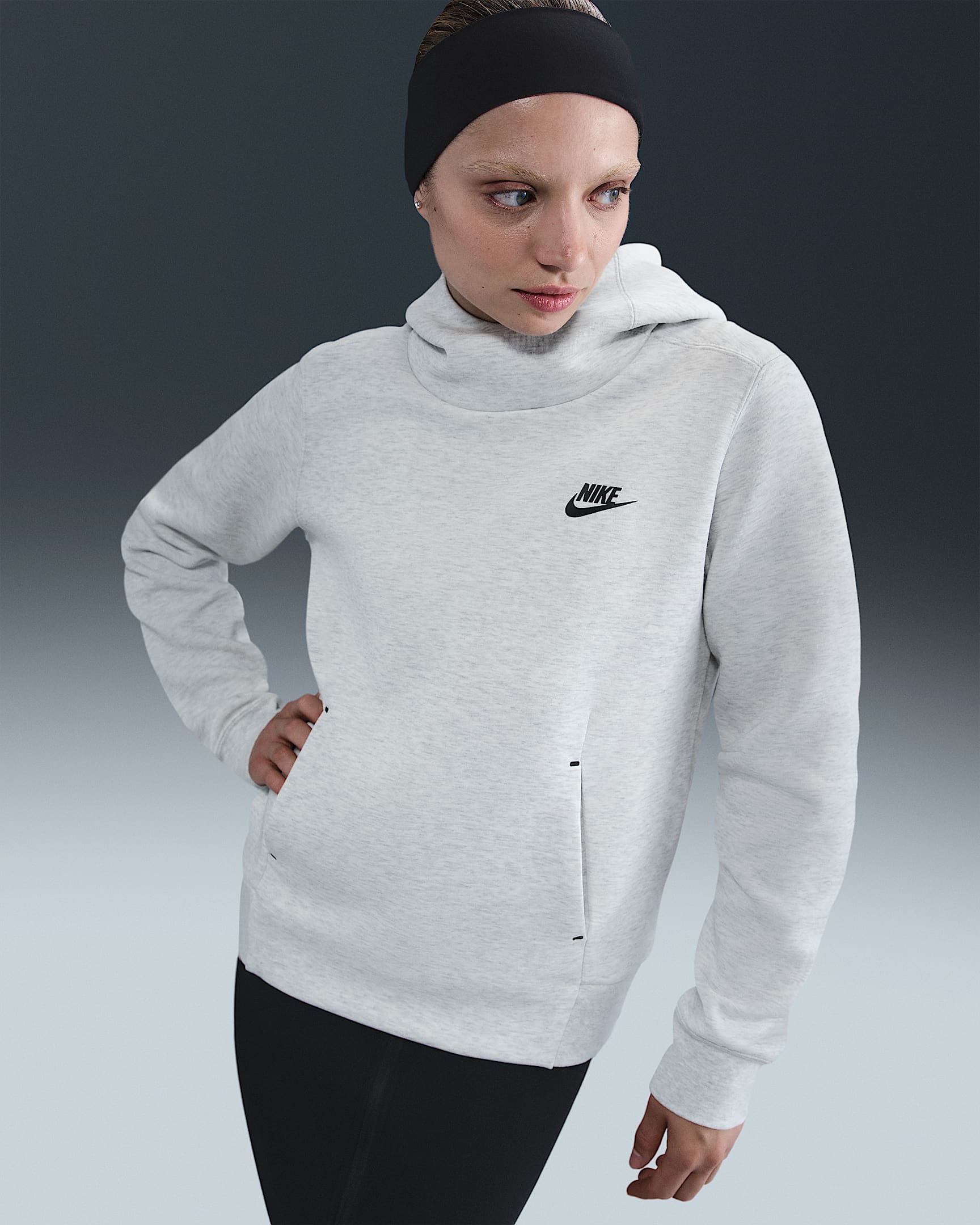 Nike Sportswear Tech Fleece Women's Hoodie - Light Grey/Heather/Black