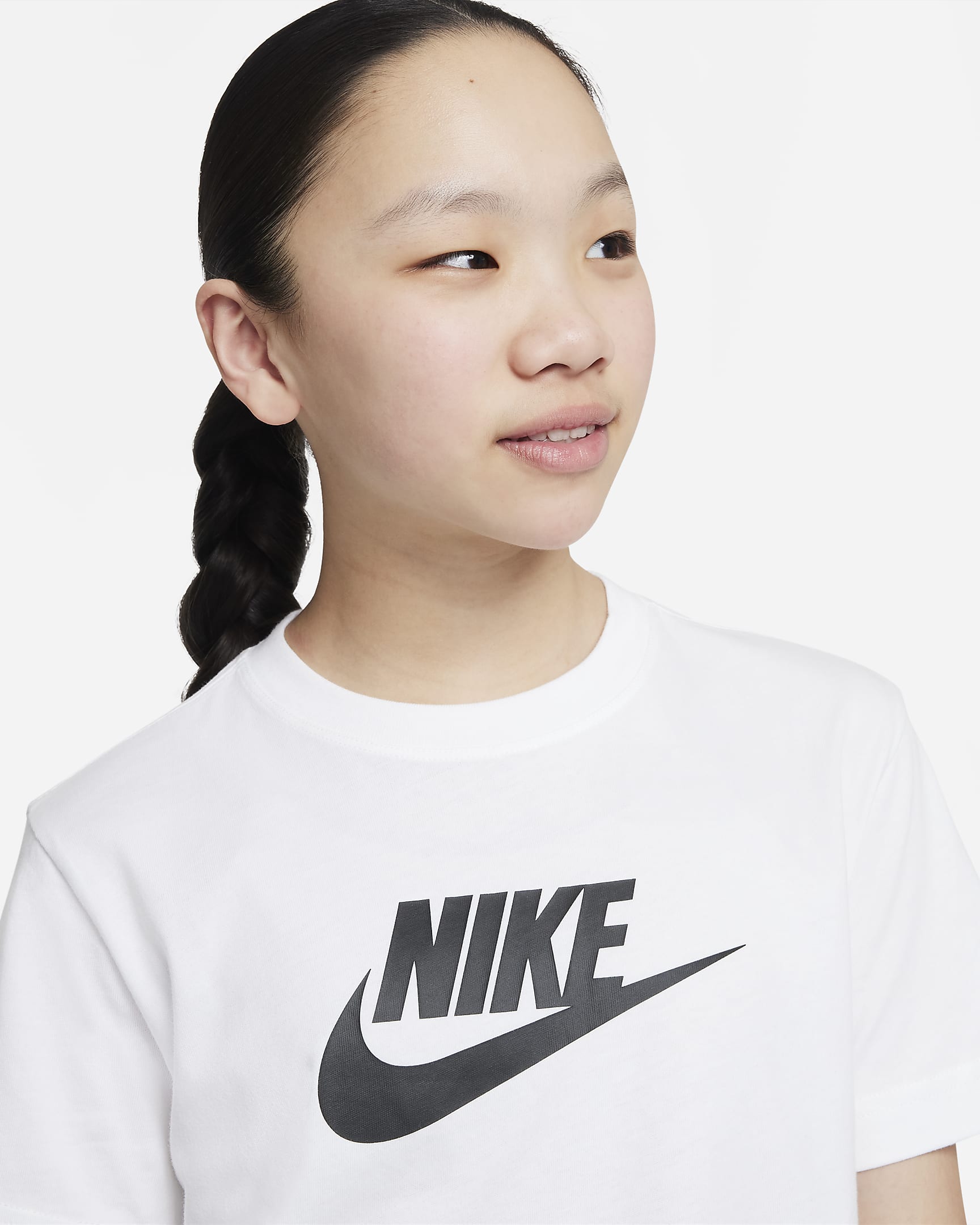 Nike Sportswear T-Shirt für ältere Kinder (Mädchen) - Weiß/Schwarz