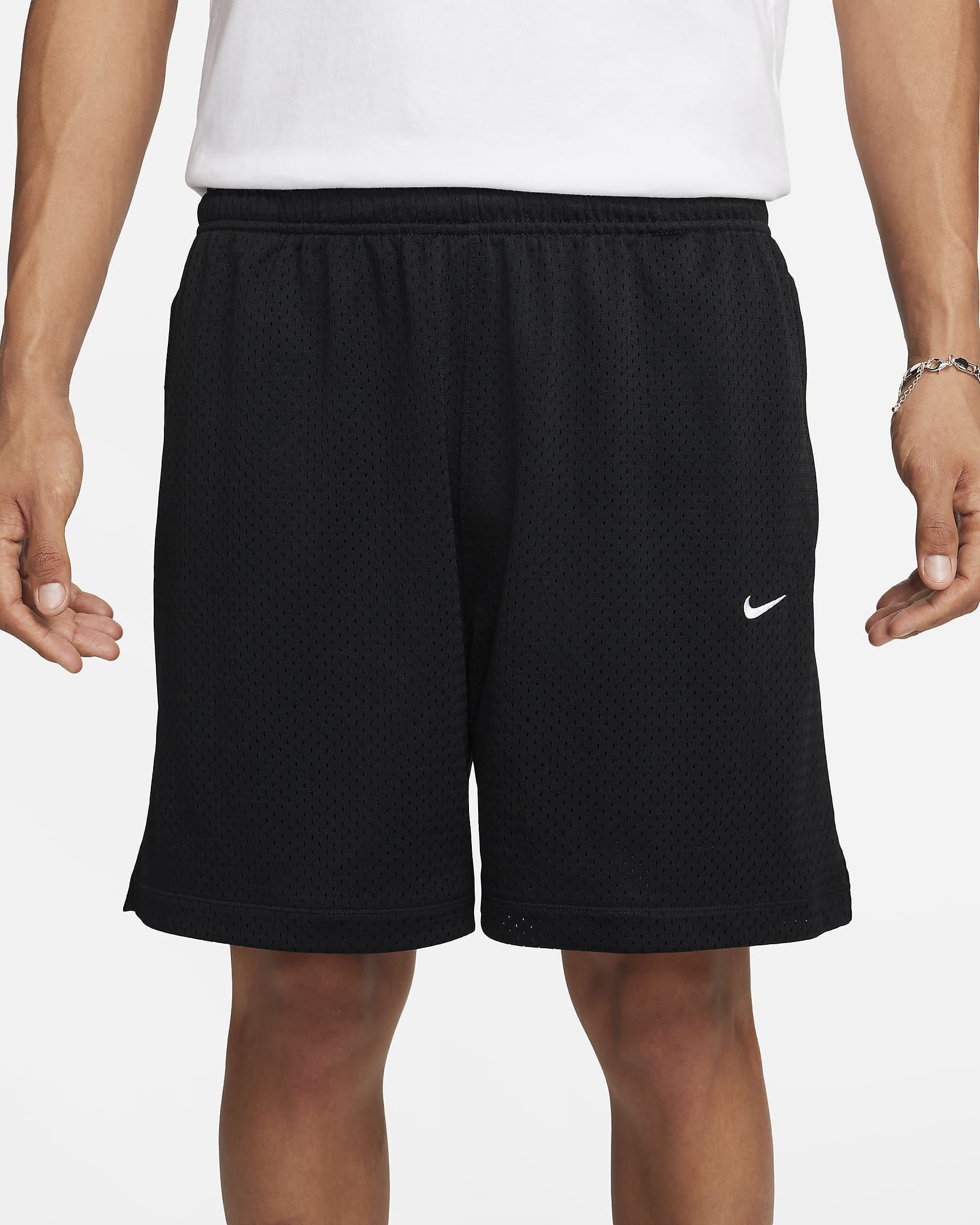 Short en mesh Nike Sportswear Swoosh pour homme - Noir/Blanc