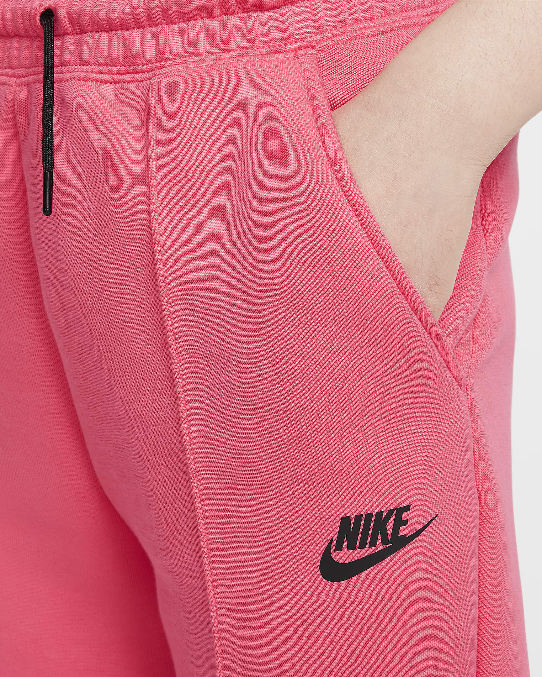 Pantalon de survêtement Nike Sportswear Tech Fleece pour ado (fille) - Aster Pink/Noir/Noir